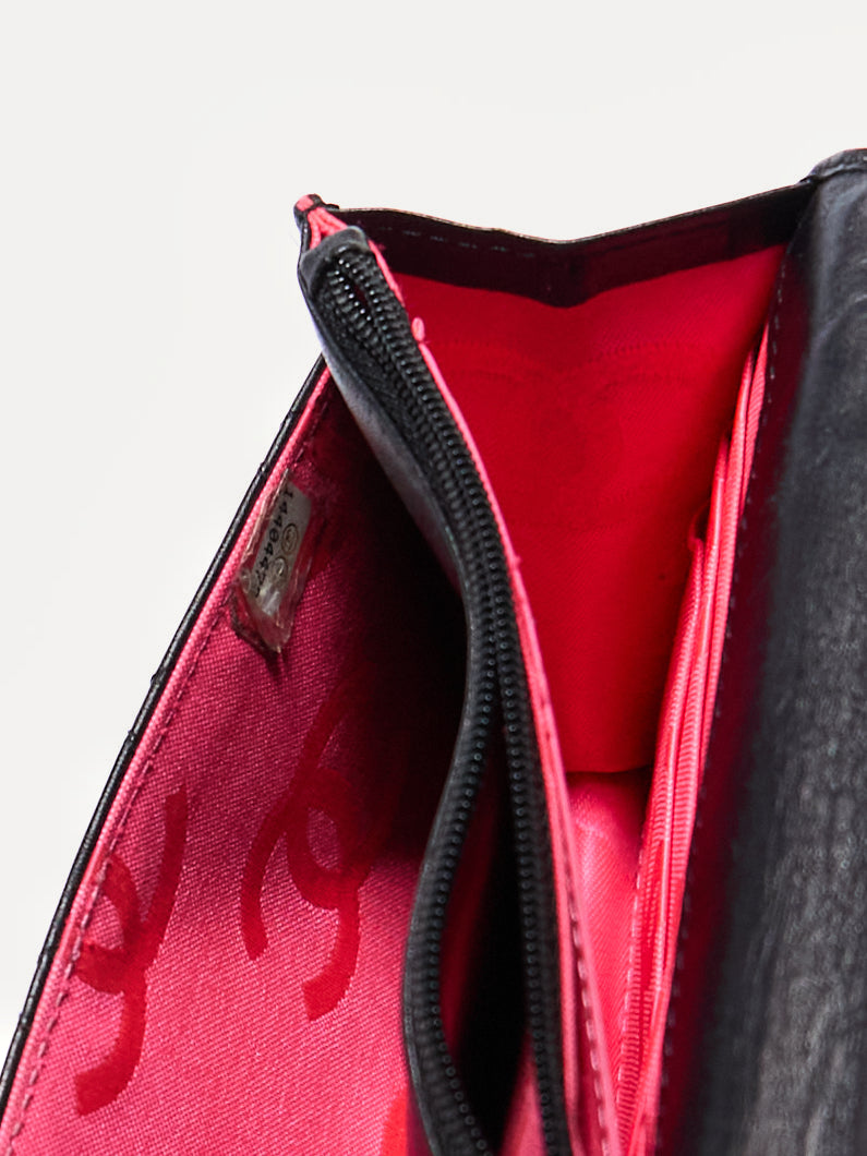 Chanel Cambon Black Lambskin Chain Wallet