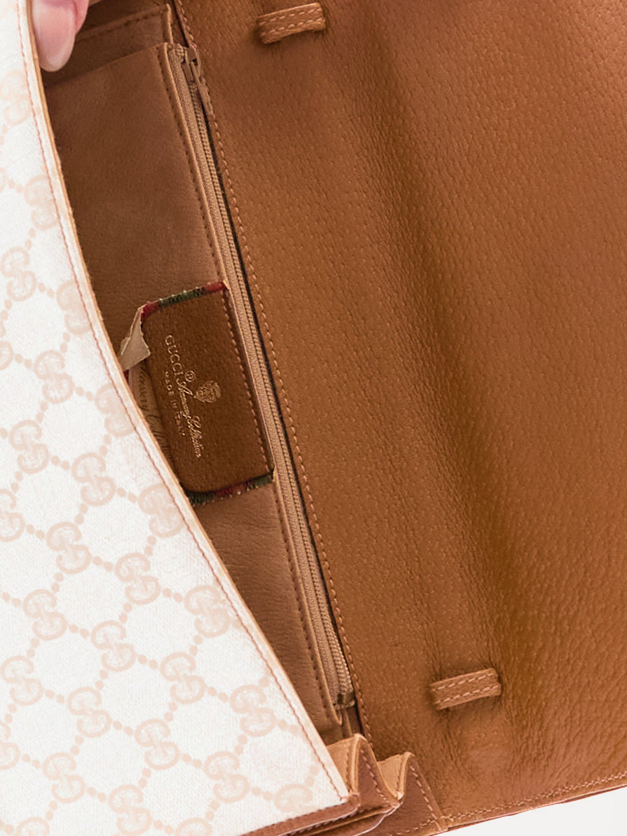 90's Gucci White Momogram Clutch