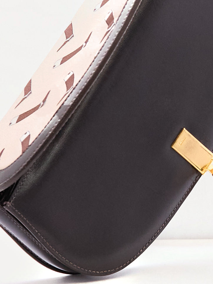 Gucci Brown Boot Printed Horsebit Leather Clutch Bag