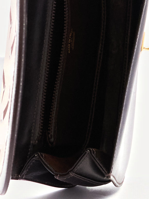 Gucci Brown Boot Printed Horsebit Leather Clutch Bag