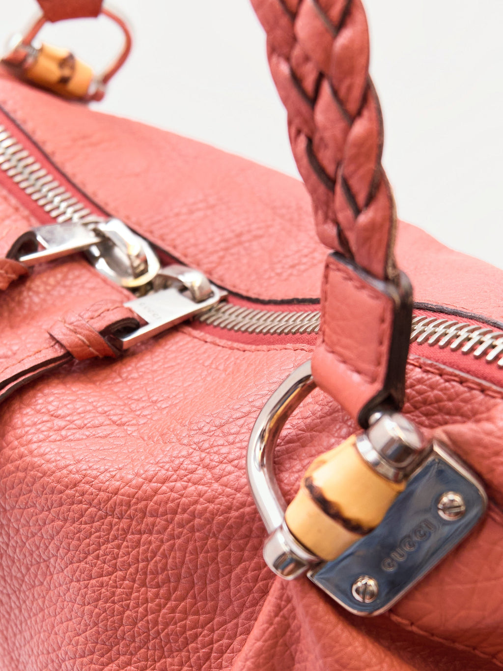 Gucci Orange Pebbled Leather Hobo Bag