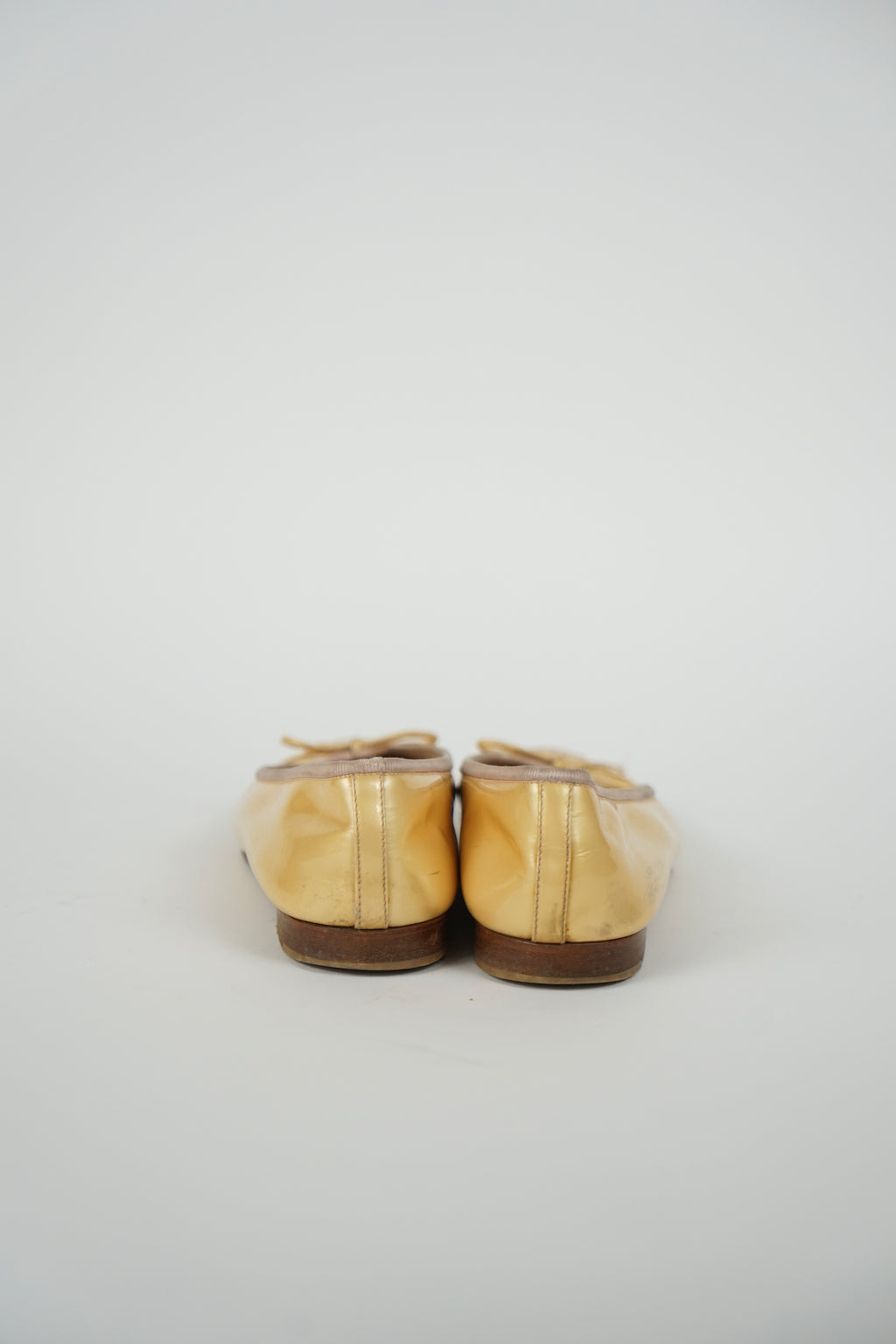 Chanel Gold Patent Ballet Flats, FR 38.5