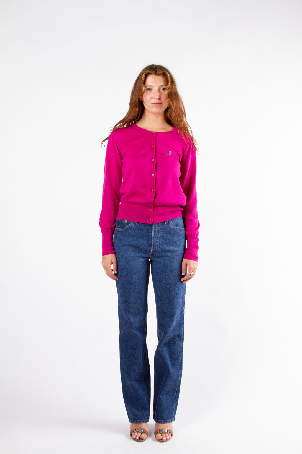 Vintage Vivienne Westwood Pink Orb Cardigan | Y2K Small