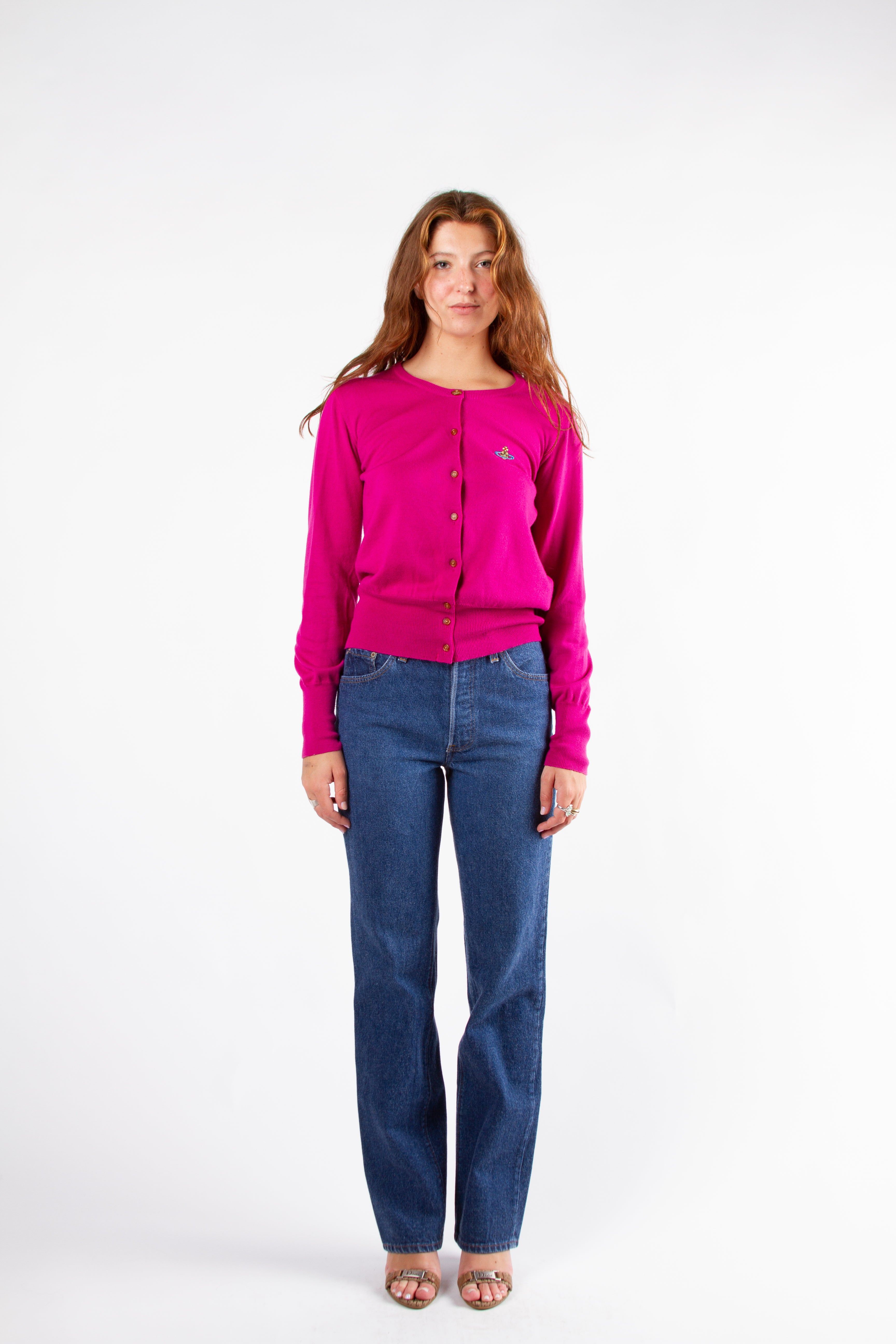 Vintage Vivienne Westwood Pink Orb Cardigan | Y2K Small