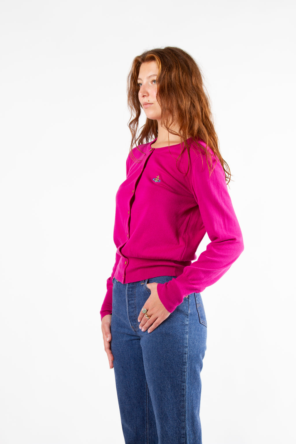 Vintage Vivienne Westwood Pink Orb Cardigan | Y2K Small