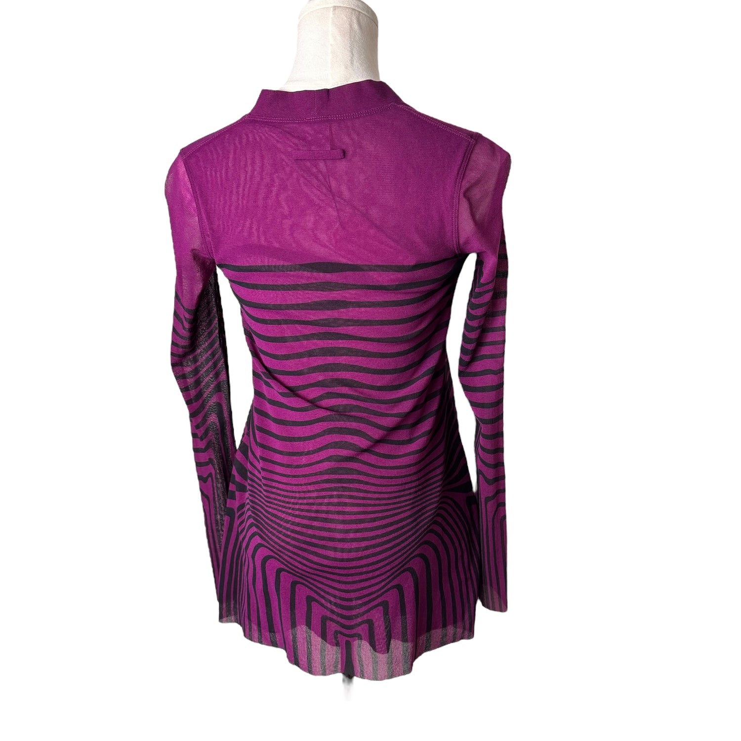 JPG Black/Purple Mesh Striped Cardigan