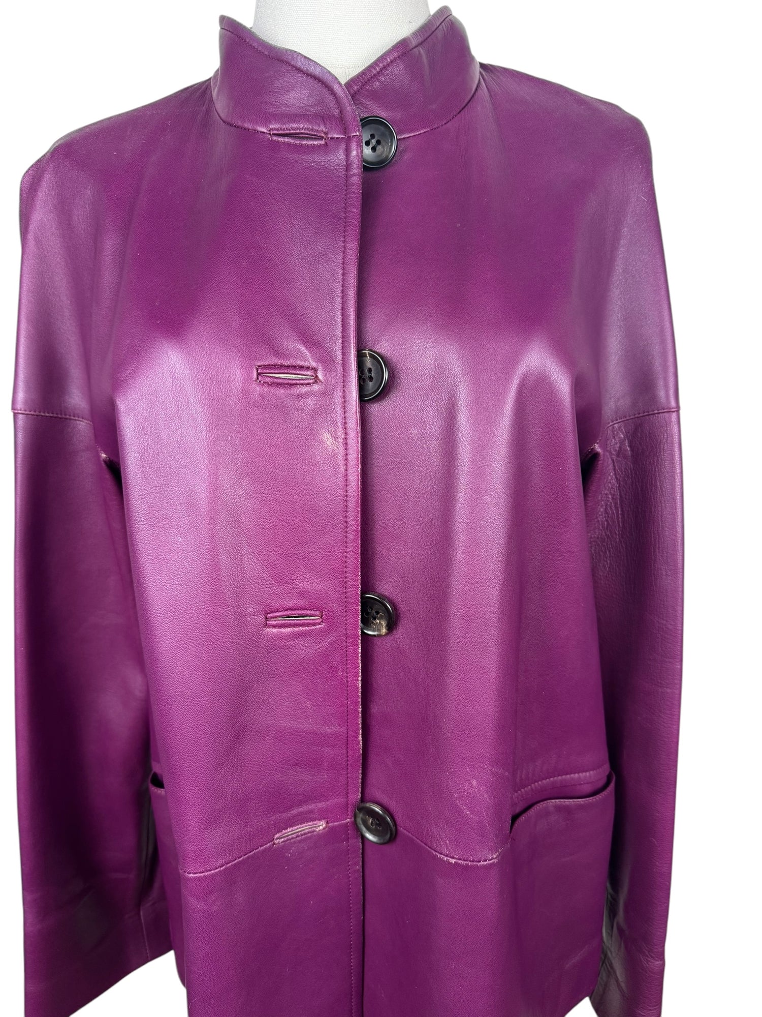 Vintage Purple Leather Jacket