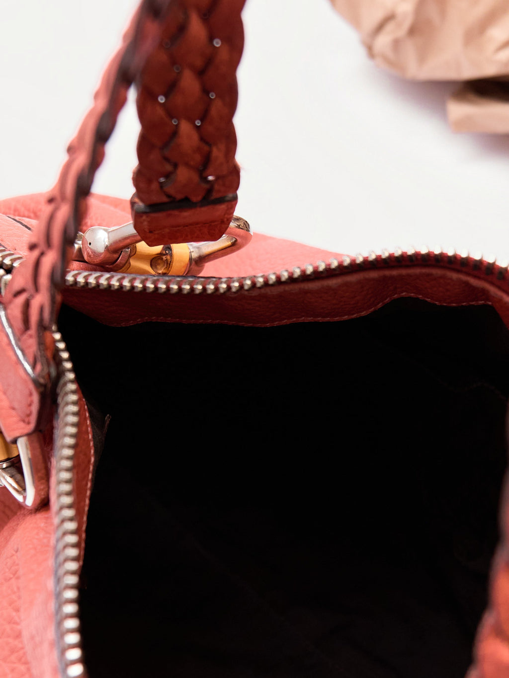 Gucci Orange Pebbled Leather Hobo Bag
