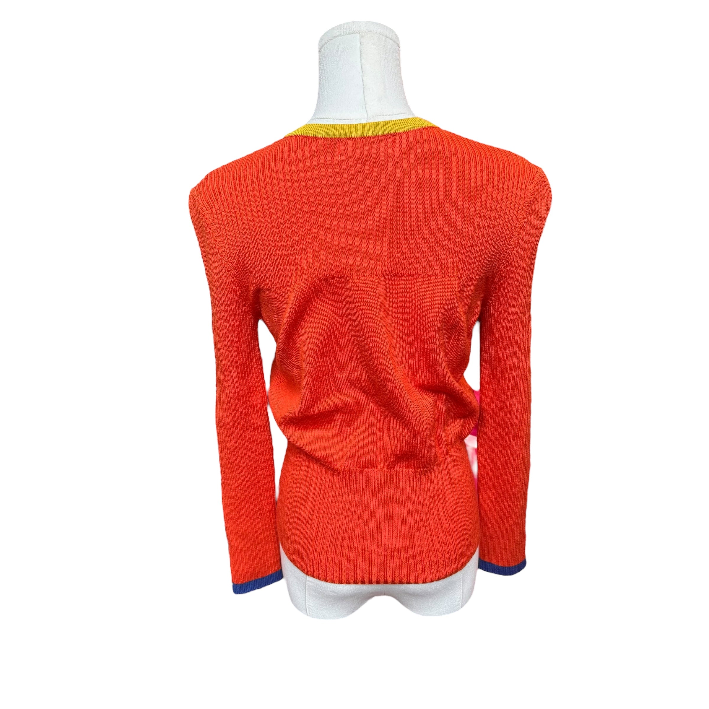 YSL Orange Color Block Sweater