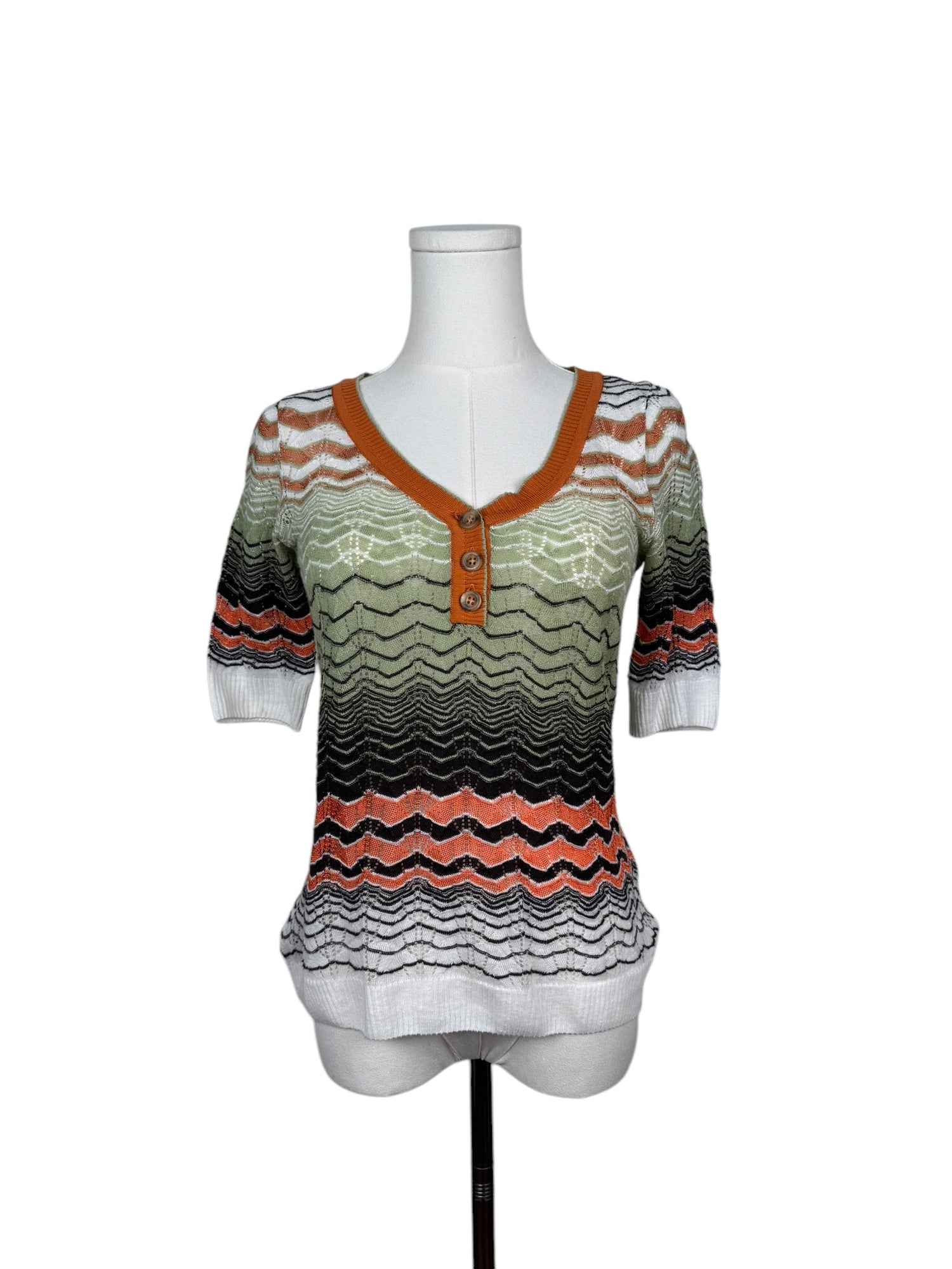 Missoni Multicolor Short Sleeve Henley