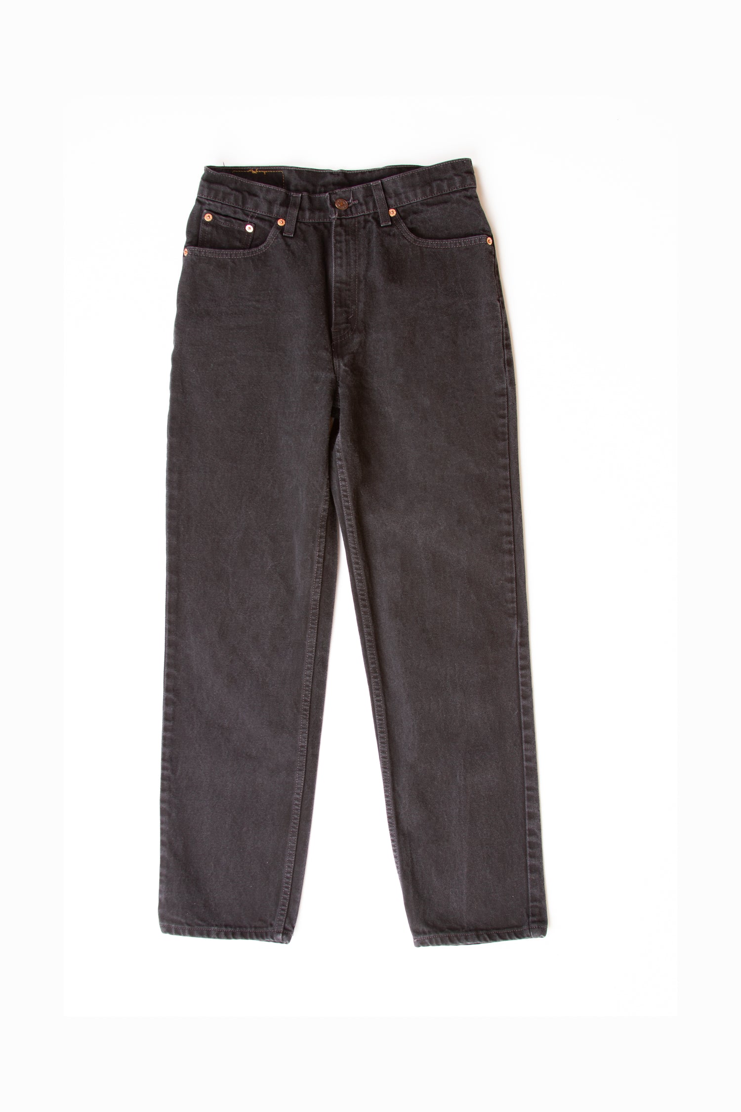 Vintage 29 Waist Levi's 501 Mid Rise Dark Wash Black Denim Jeans | 29" M 8