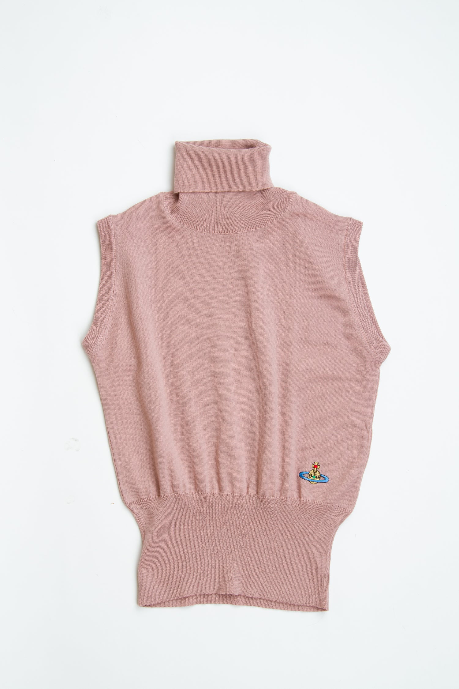 Vintage Vivienne Westwood Pink Sleeveless Turtleneck | Y2K Small