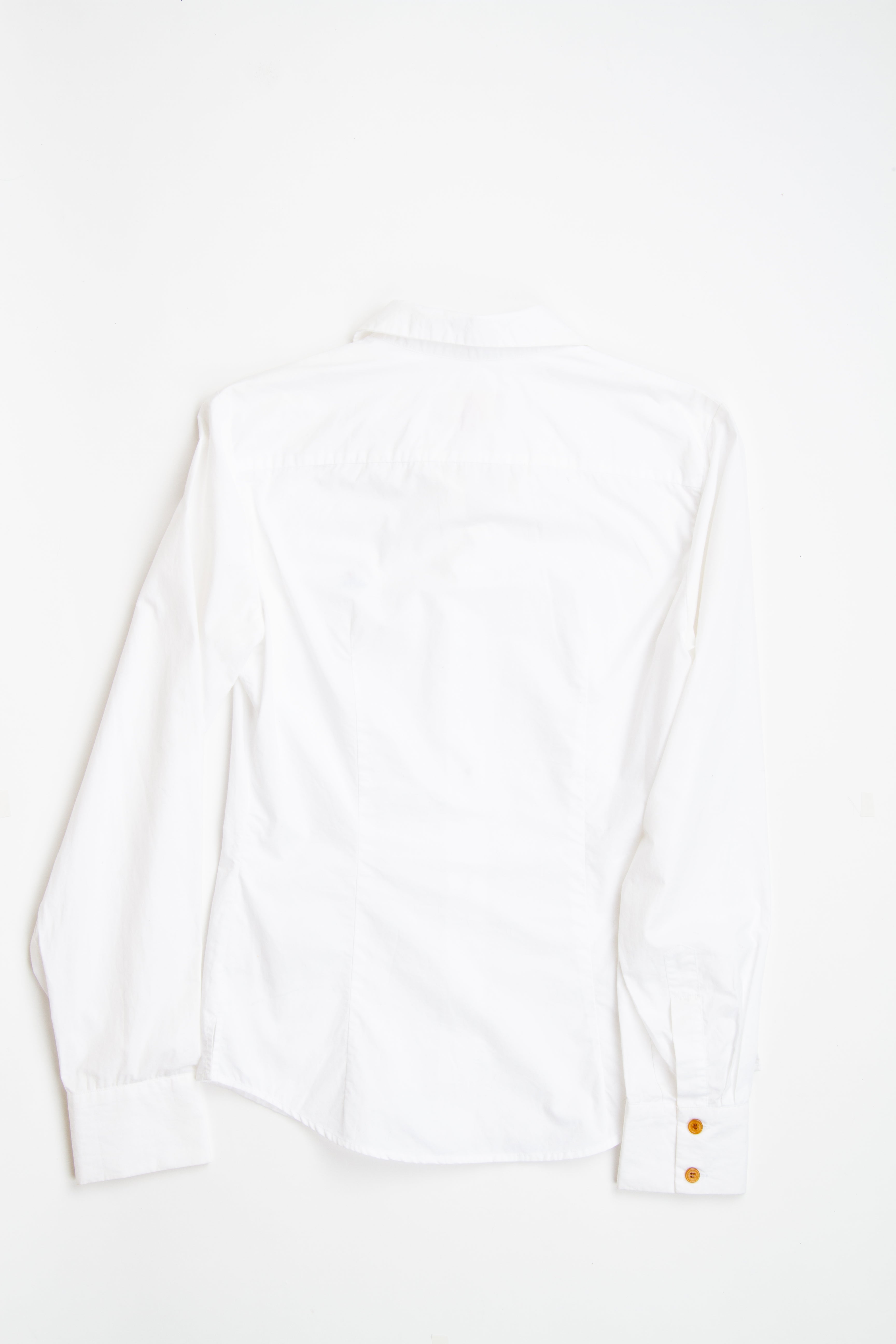 Vintage Designer Vivienne Westwood Orb White Button Up Top | Y2K Small