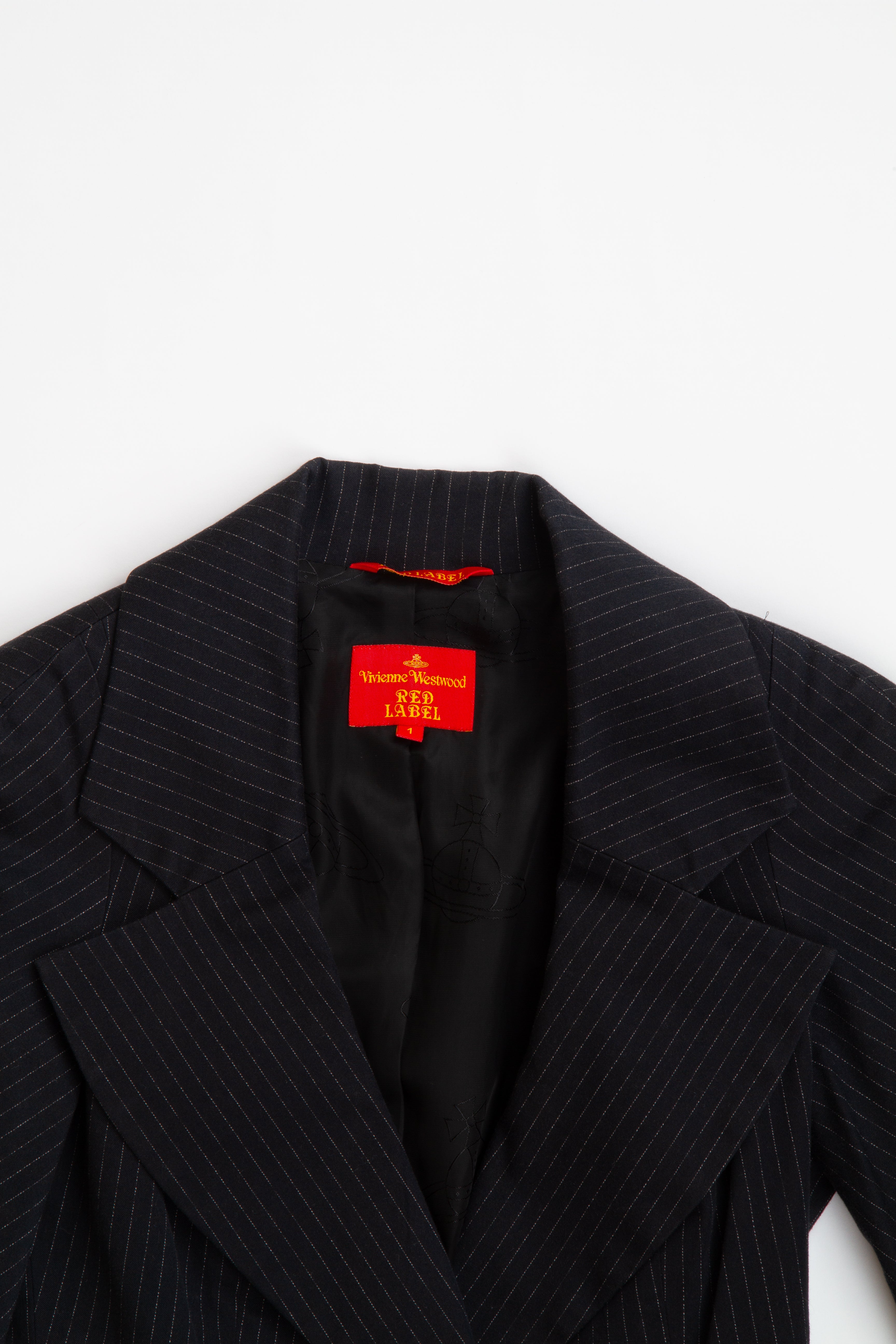 Vintage Designer 2000s Vivienne Westwood Black Single Button Orb Blazer | S