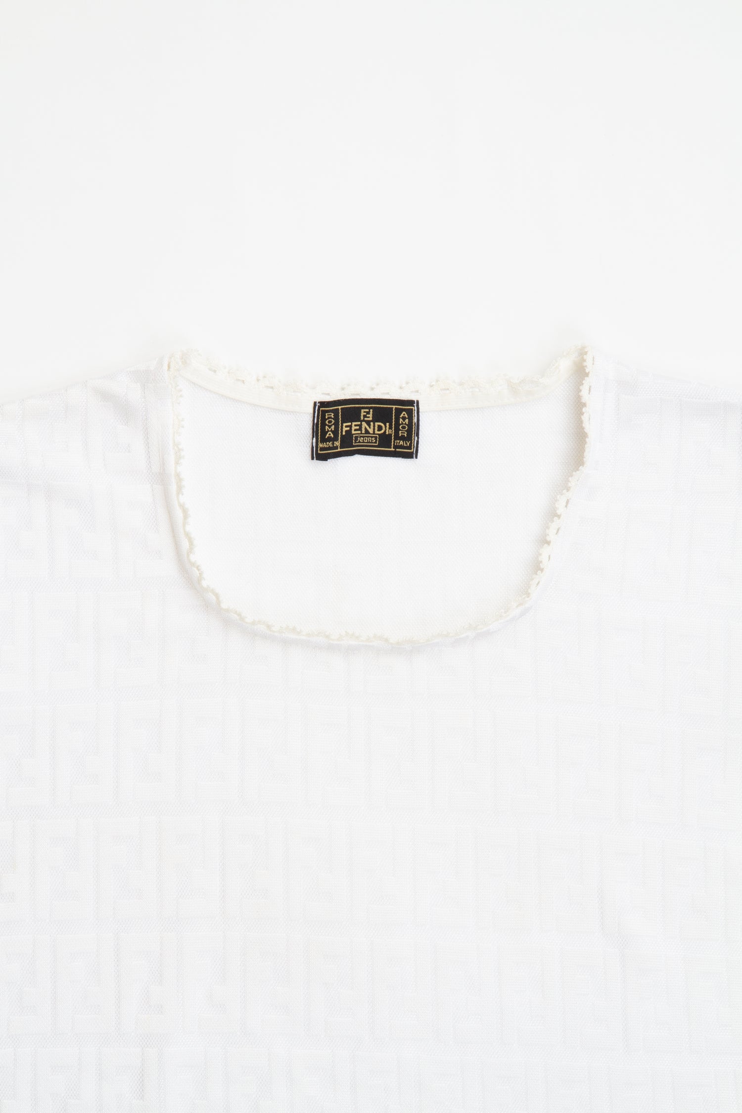 Vintage Designer 90s 2000s Fendi White FF Monogram Shirt | S, M