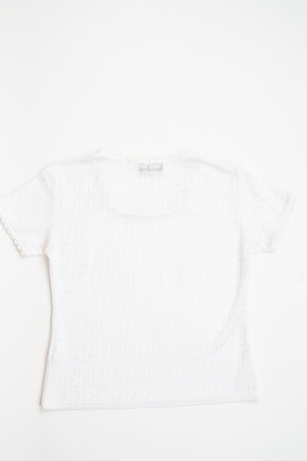 Vintage Designer 90s 2000s Fendi White FF Monogram Shirt | S, M