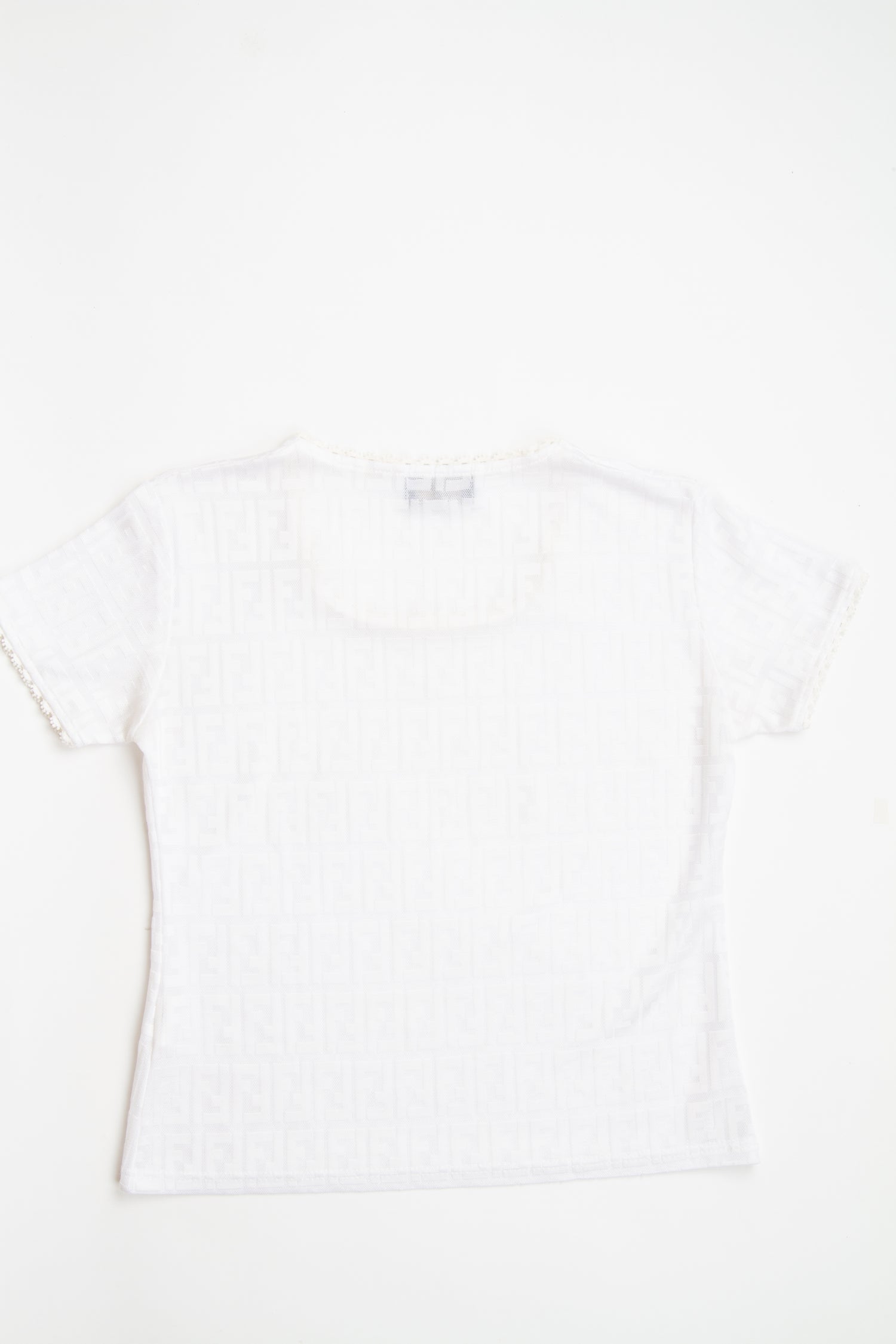 Vintage Designer 90s 2000s Fendi White FF Monogram Shirt | S, M