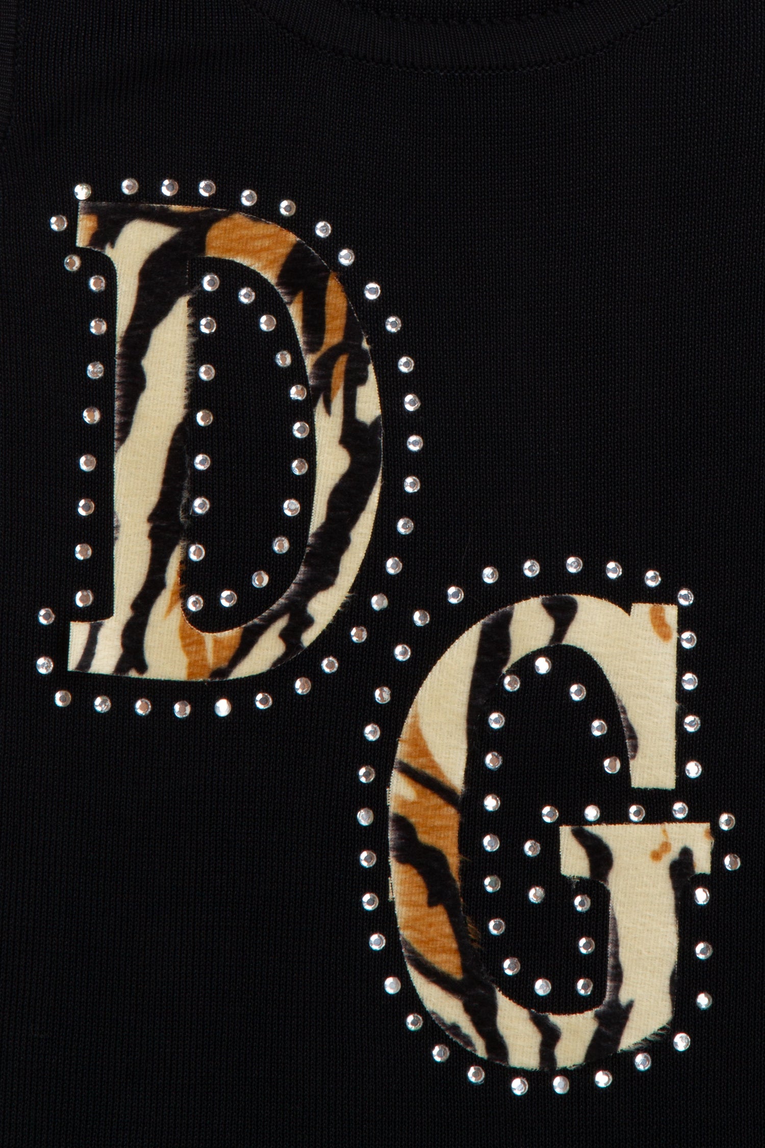 Vintage Designer 2000s Y2K D&G Cheetah Print Logo Embroidered Tank | XS S