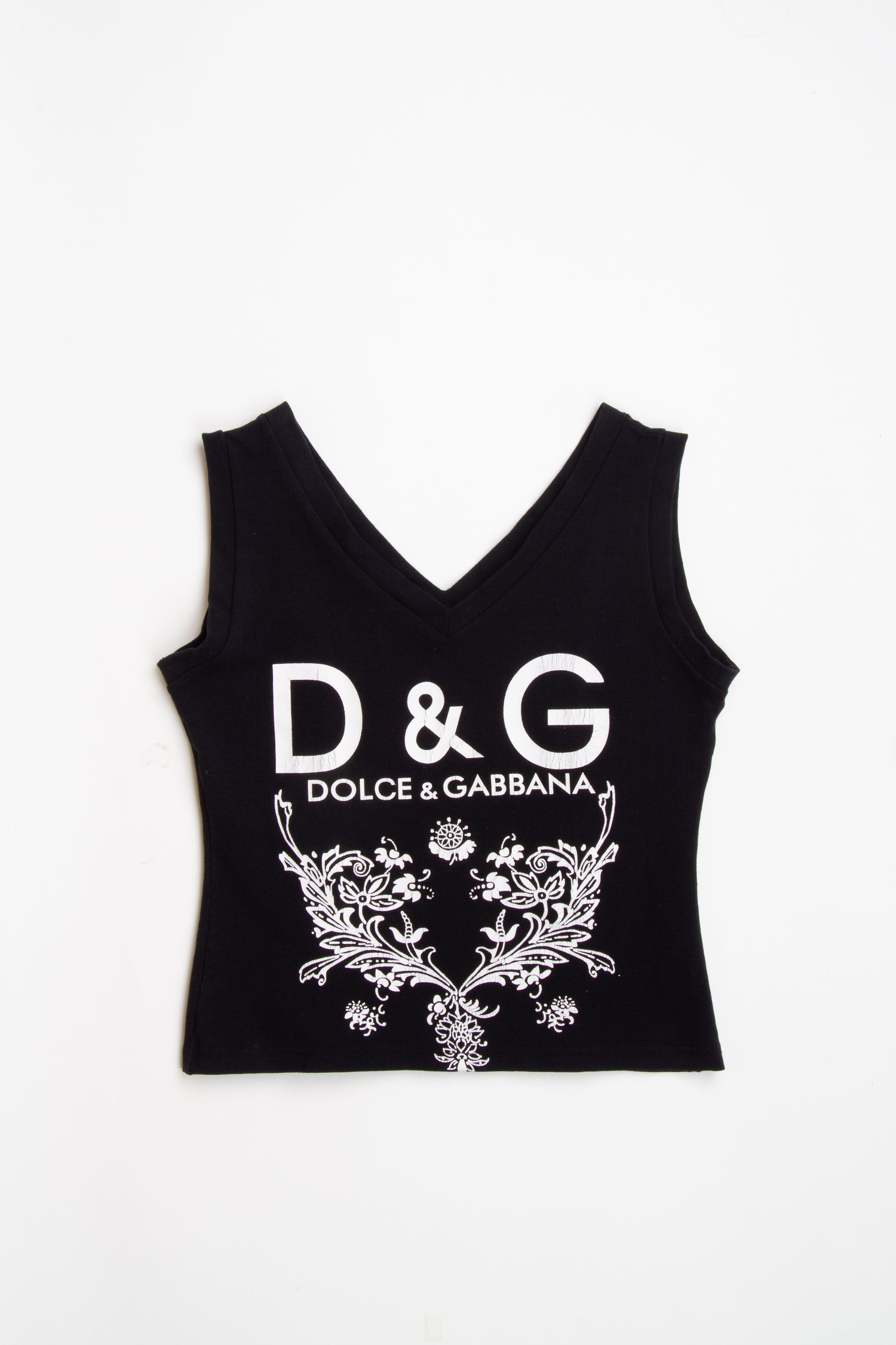 Vintage Designer D&G Black Printed Graphic Tank | XS S