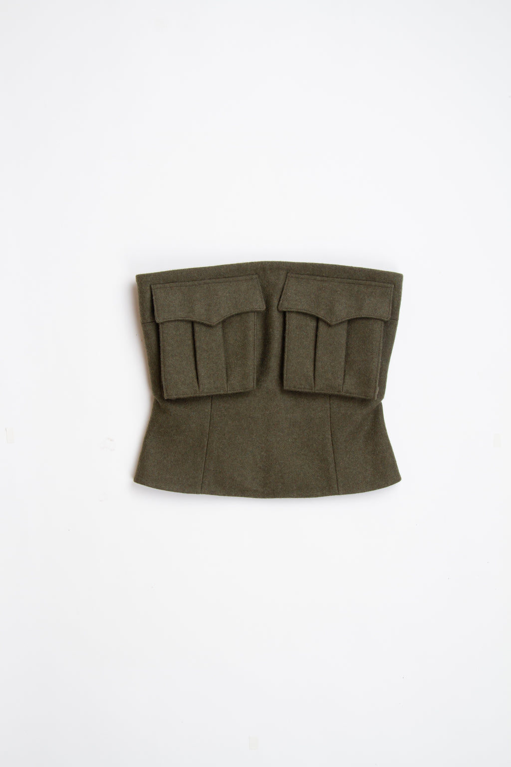 Vintage Designer Prada FW 2006 Green Military Pocket Corset Top Size IT 38| XS S