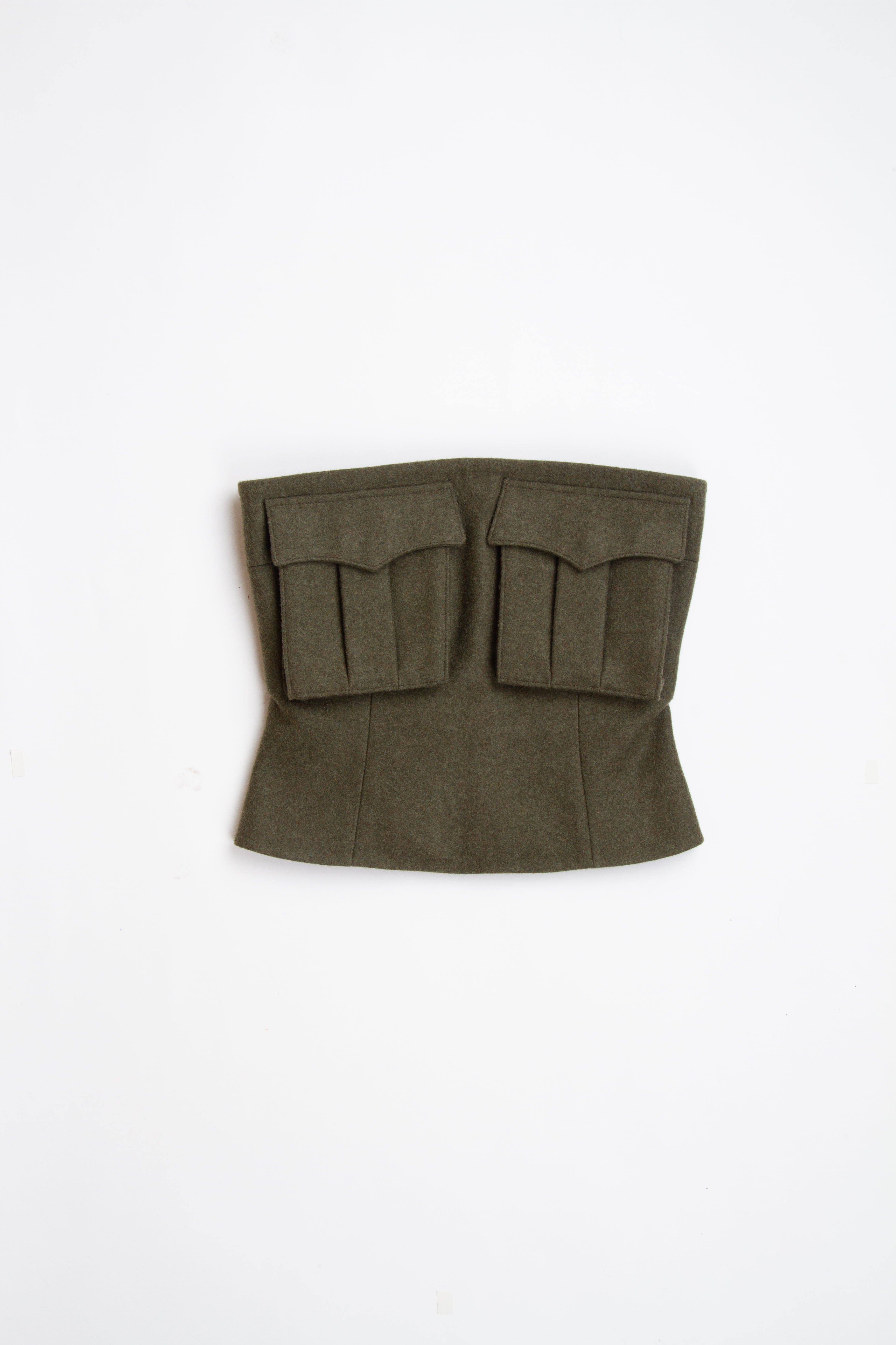 Vintage Designer Prada FW 2006 Green Military Pocket Corset Top Size IT 38| XS S