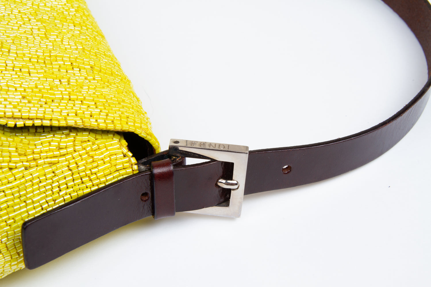 Fendi 2000s Yellow Beaded Mama Baguette | Vintage Designer Purse