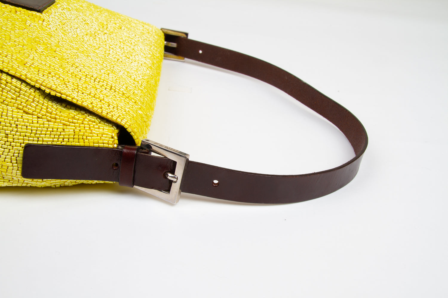 Fendi 2000s Yellow Beaded Mama Baguette | Vintage Designer Purse