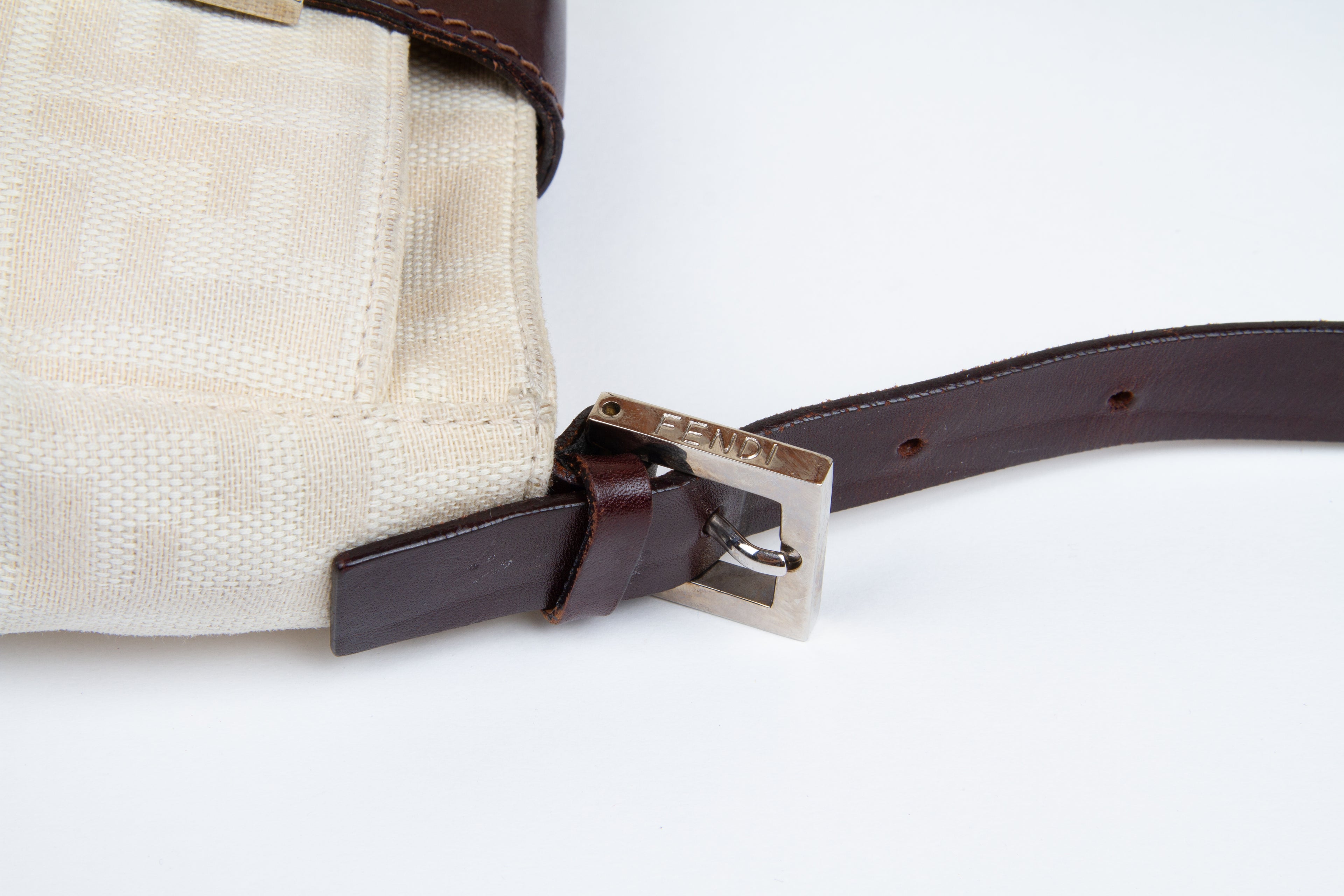 Fendi Linen Mini Baguette Bag | Vintage Designer Purse