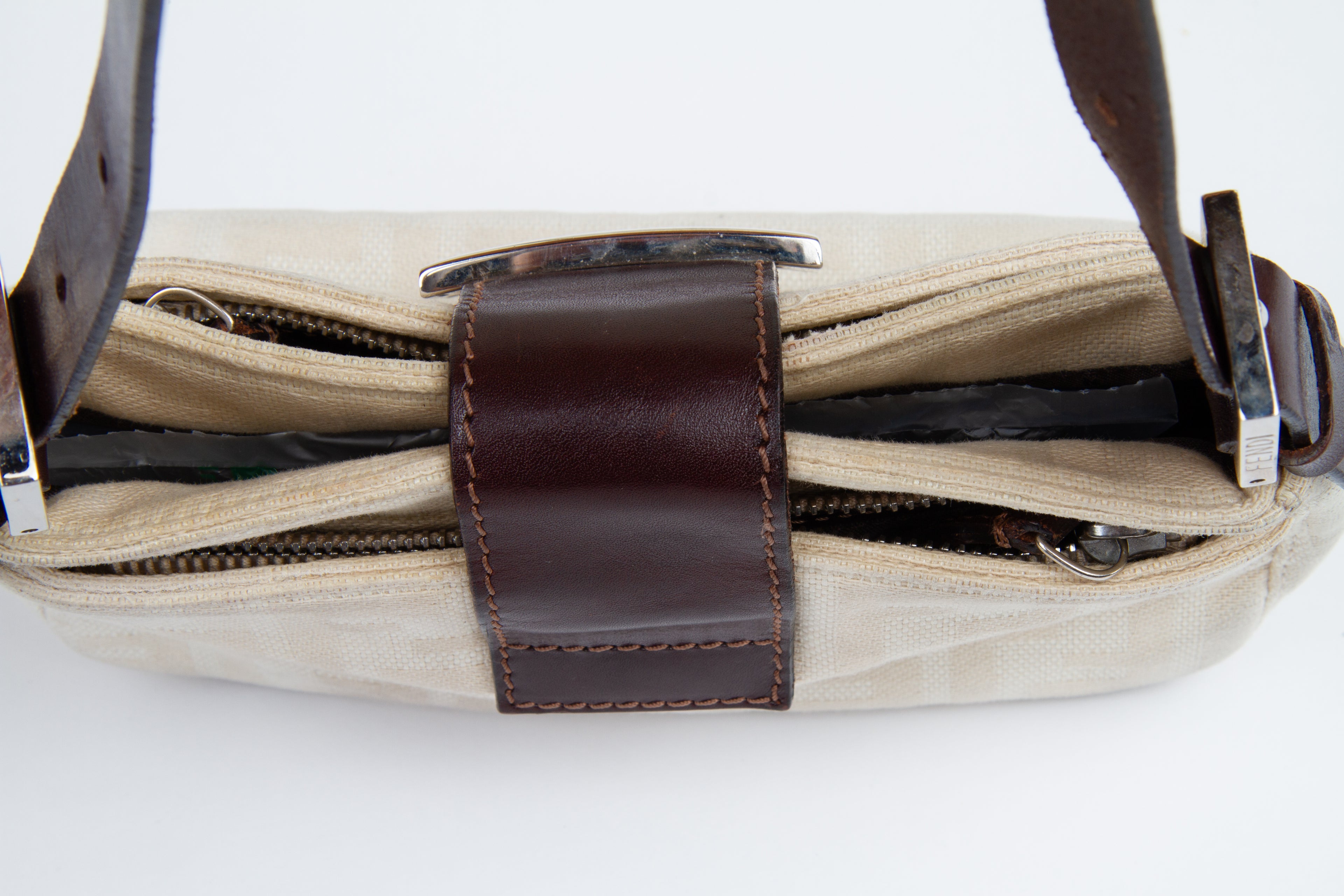 Fendi Linen Mini Baguette Bag | Vintage Designer Purse