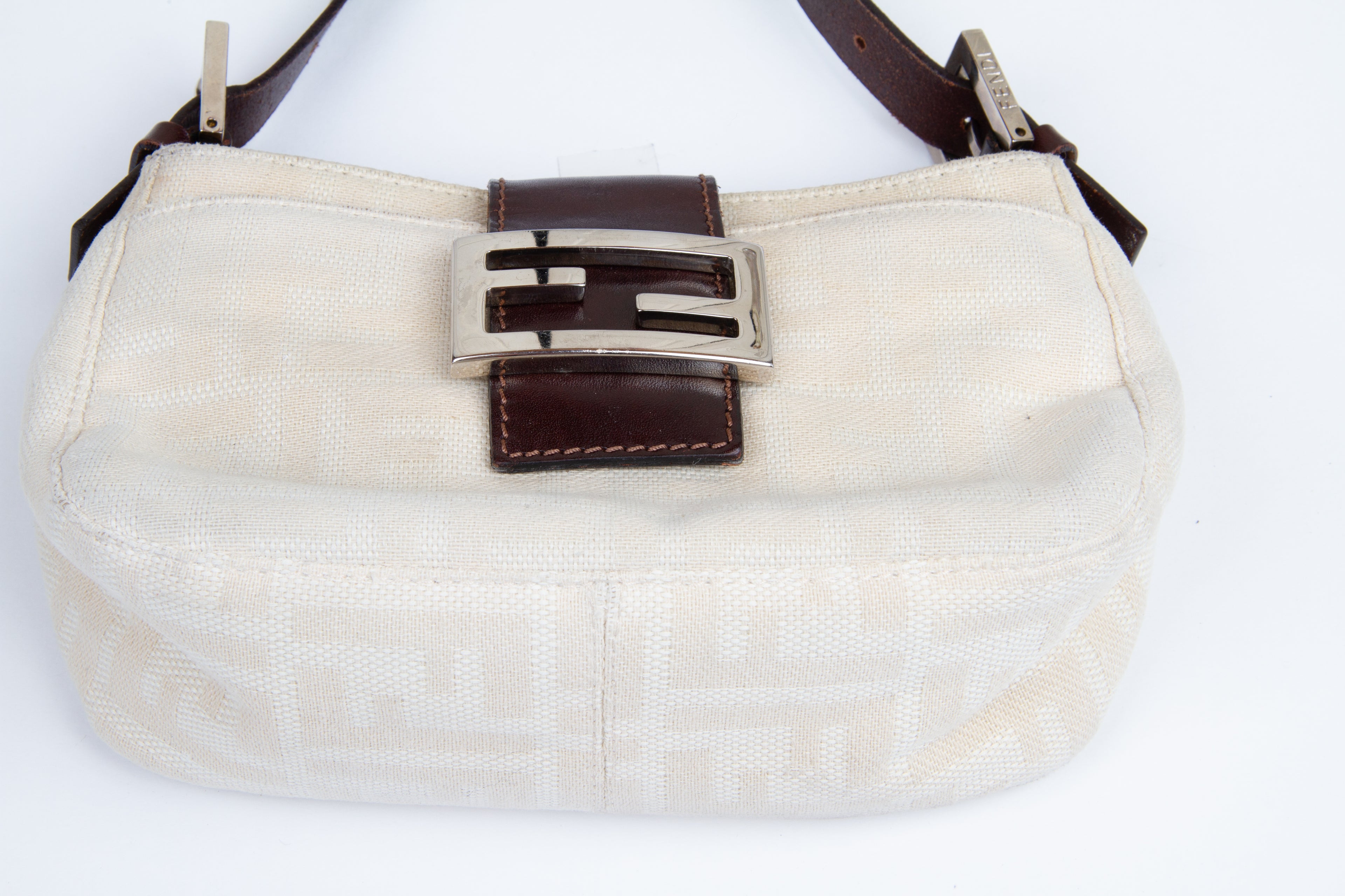 Fendi Linen Mini Baguette Bag | Vintage Designer Purse