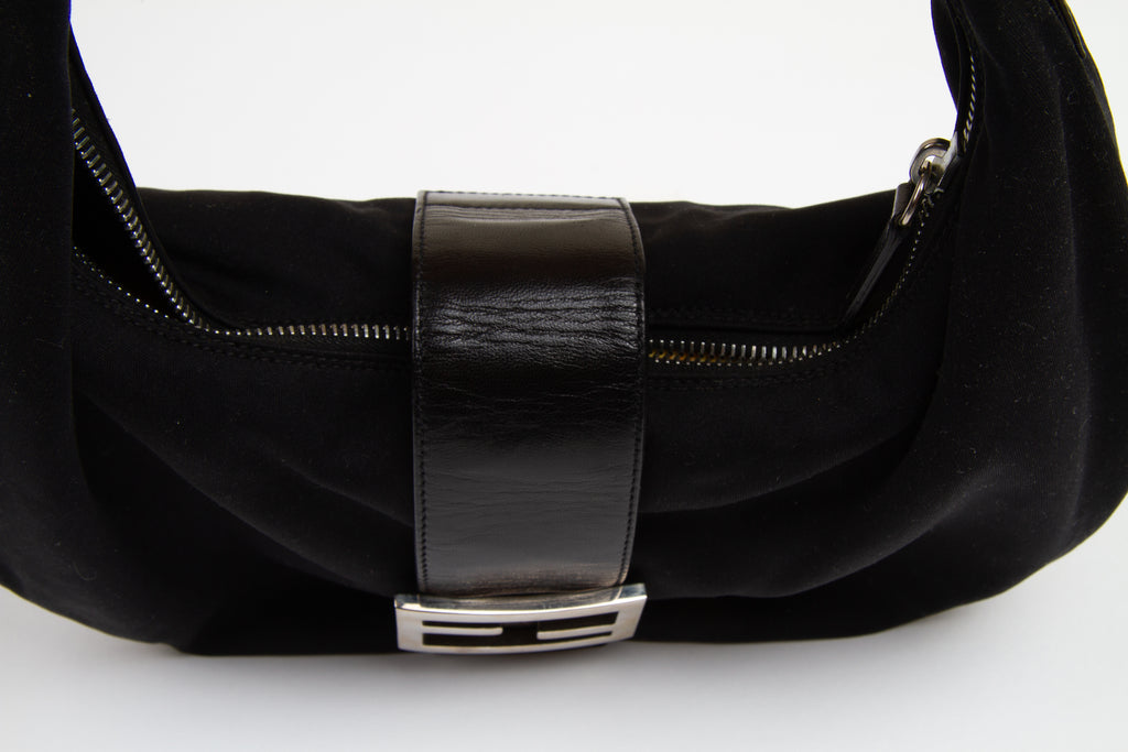 Fendi Croissant Black Nylon  | Vintage Designer Purse