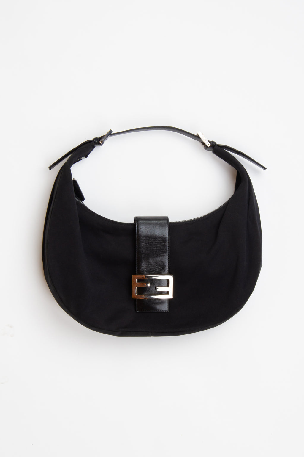 Fendi Croissant Black Nylon  | Vintage Designer Purse