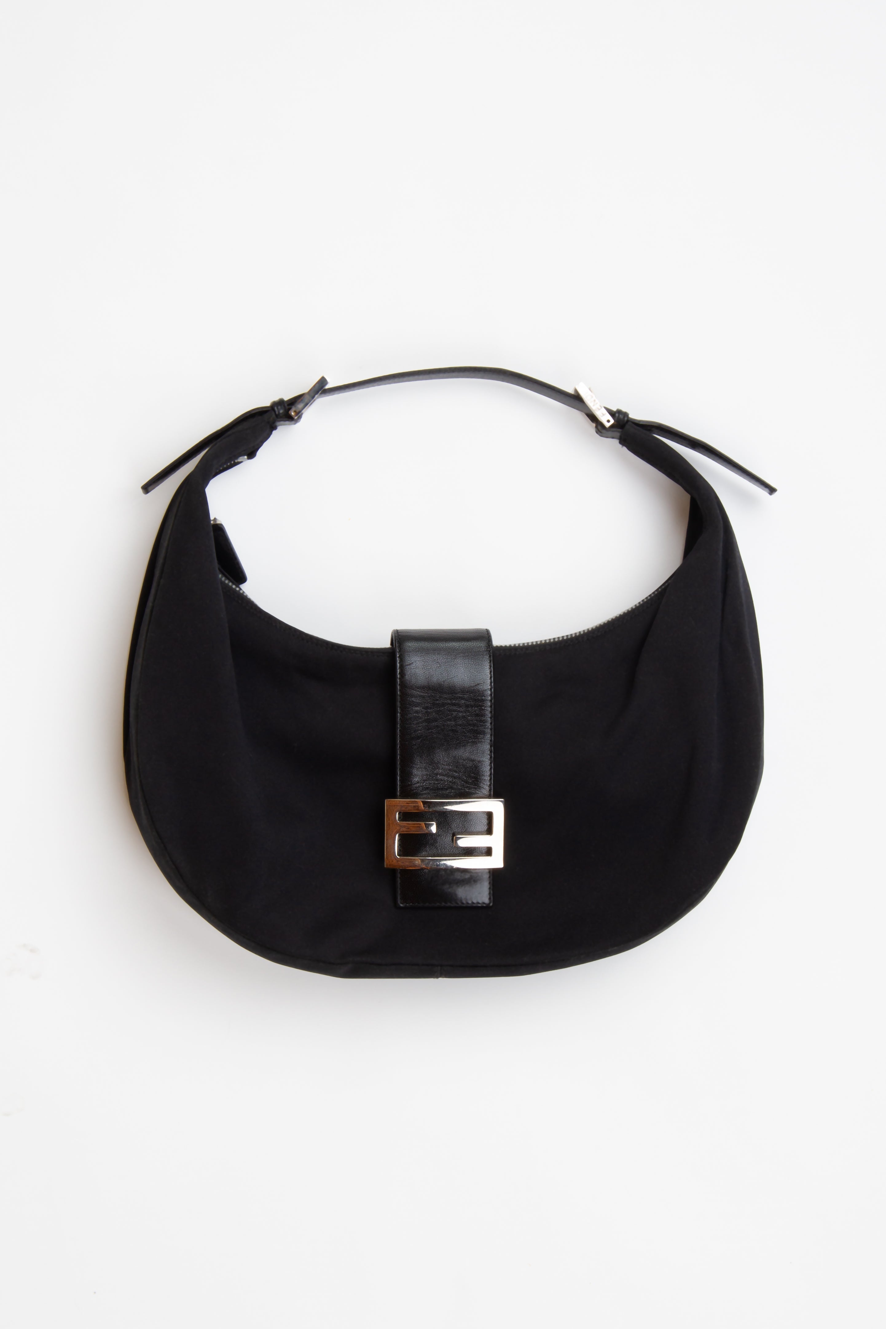 Fendi Croissant Black Nylon  | Vintage Designer Purse