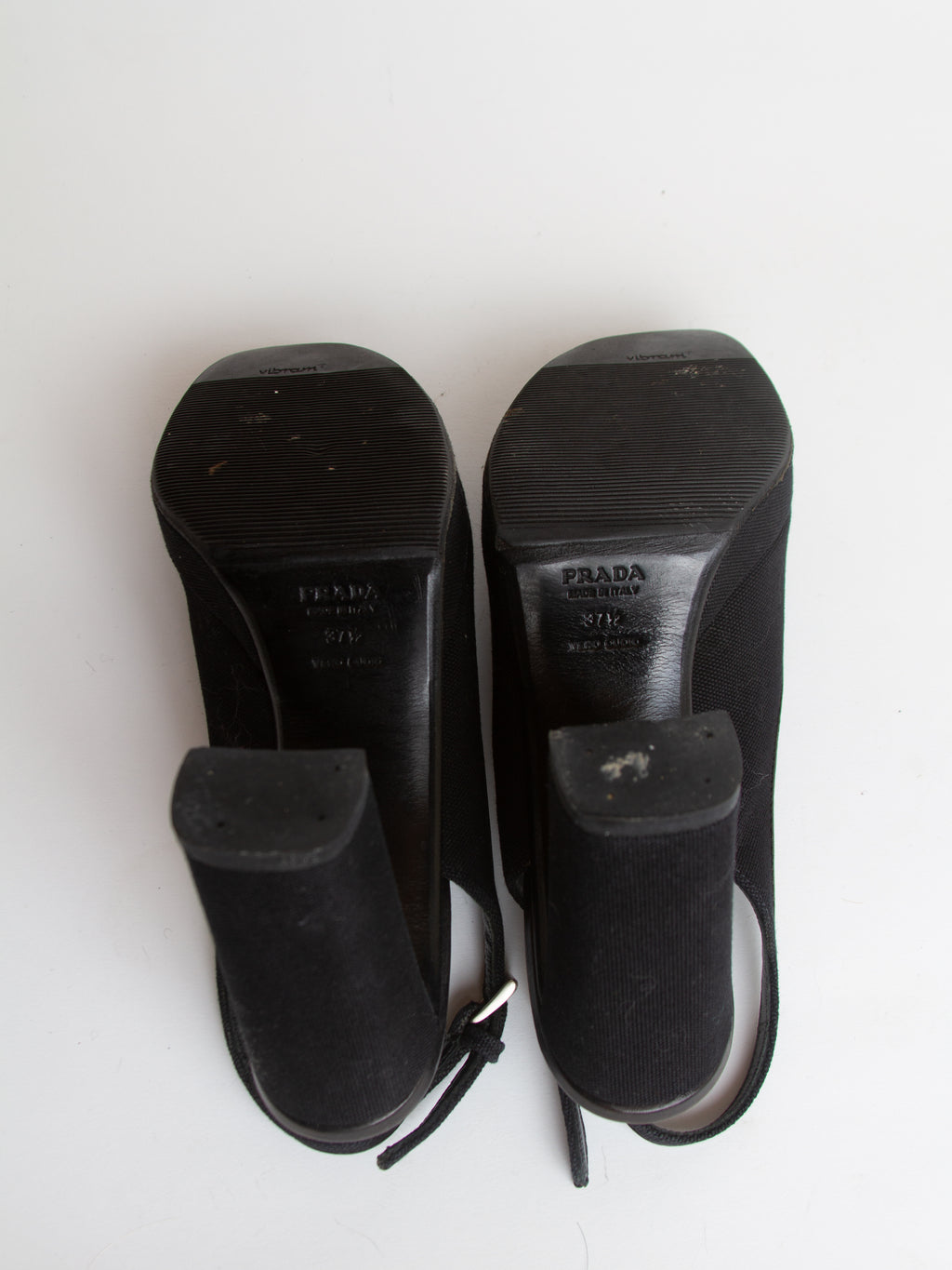 Vintage 2000s Prada Size 37.5 Open Toe Platform Heels | Y2K Designer Shoes