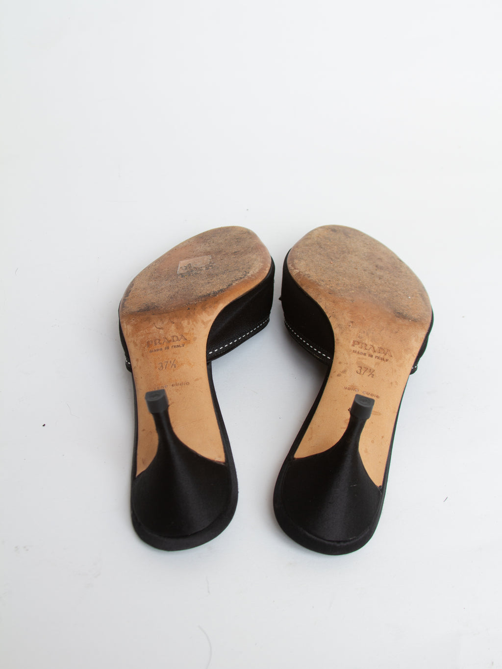 Vintage 2000s Prada Size 37.5 Satin Kitten Heels | Y2K Designer Shoes