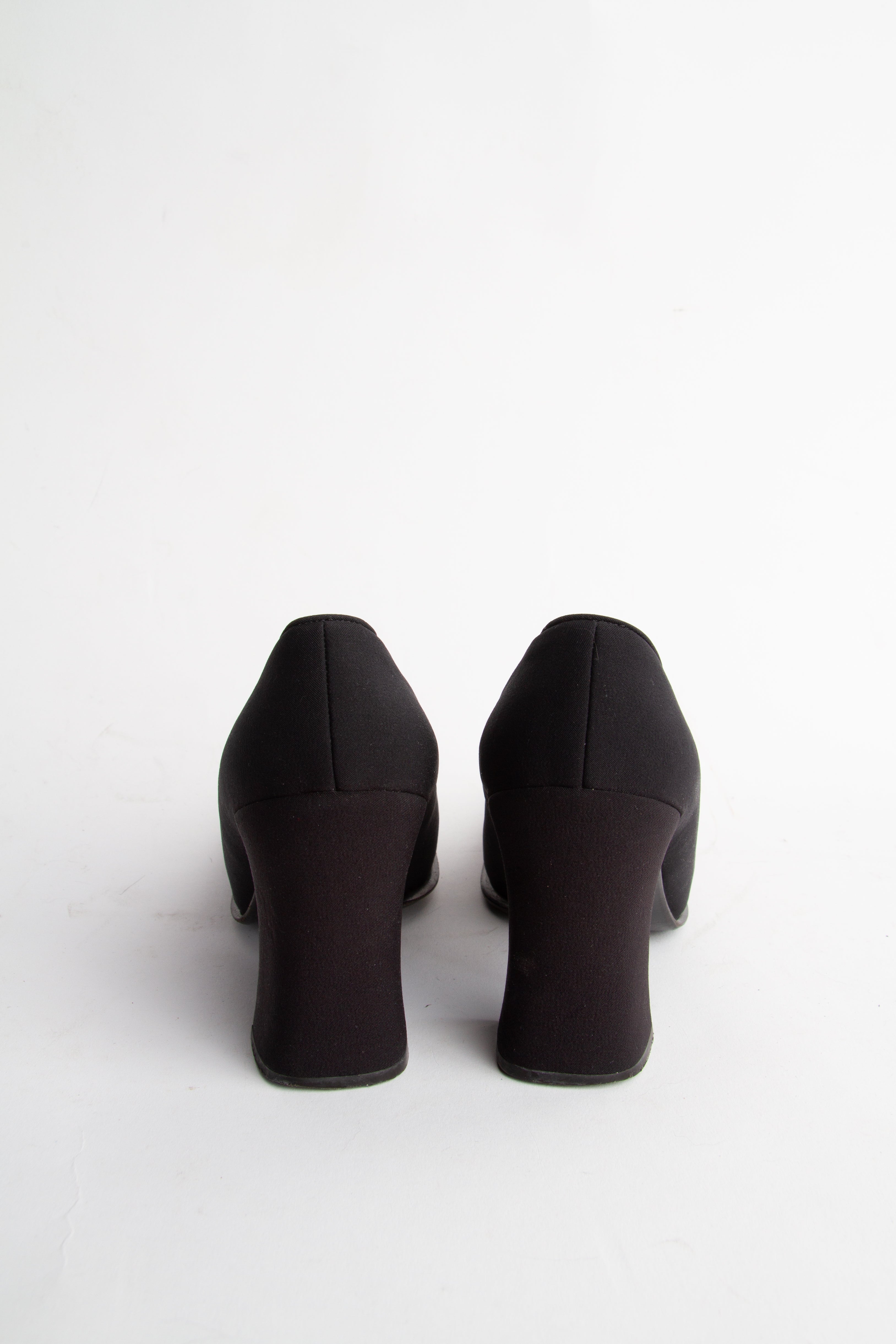 Vintage Prada 1999 Size 37 Nylon Squaretoe Pumps | Y2K Designer Heels Shoes