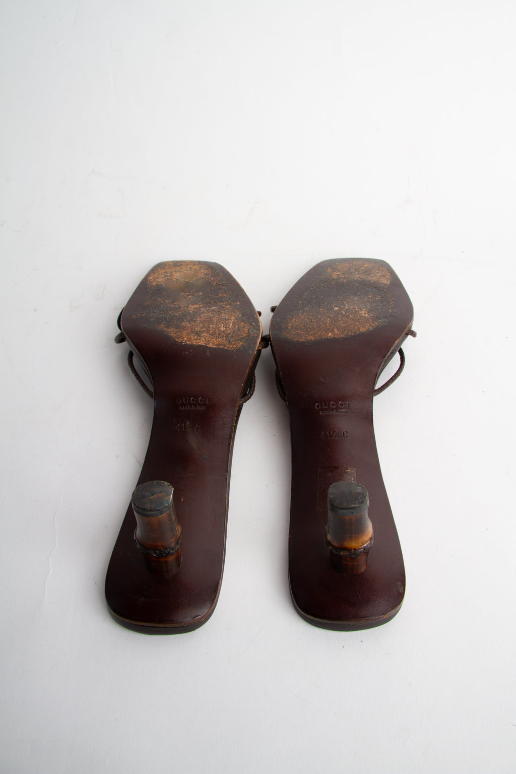 Vintage Gucci 2000s Size 41.5 Bamboo Heel Kitten Heels | Y2K Designer Heels Shoes