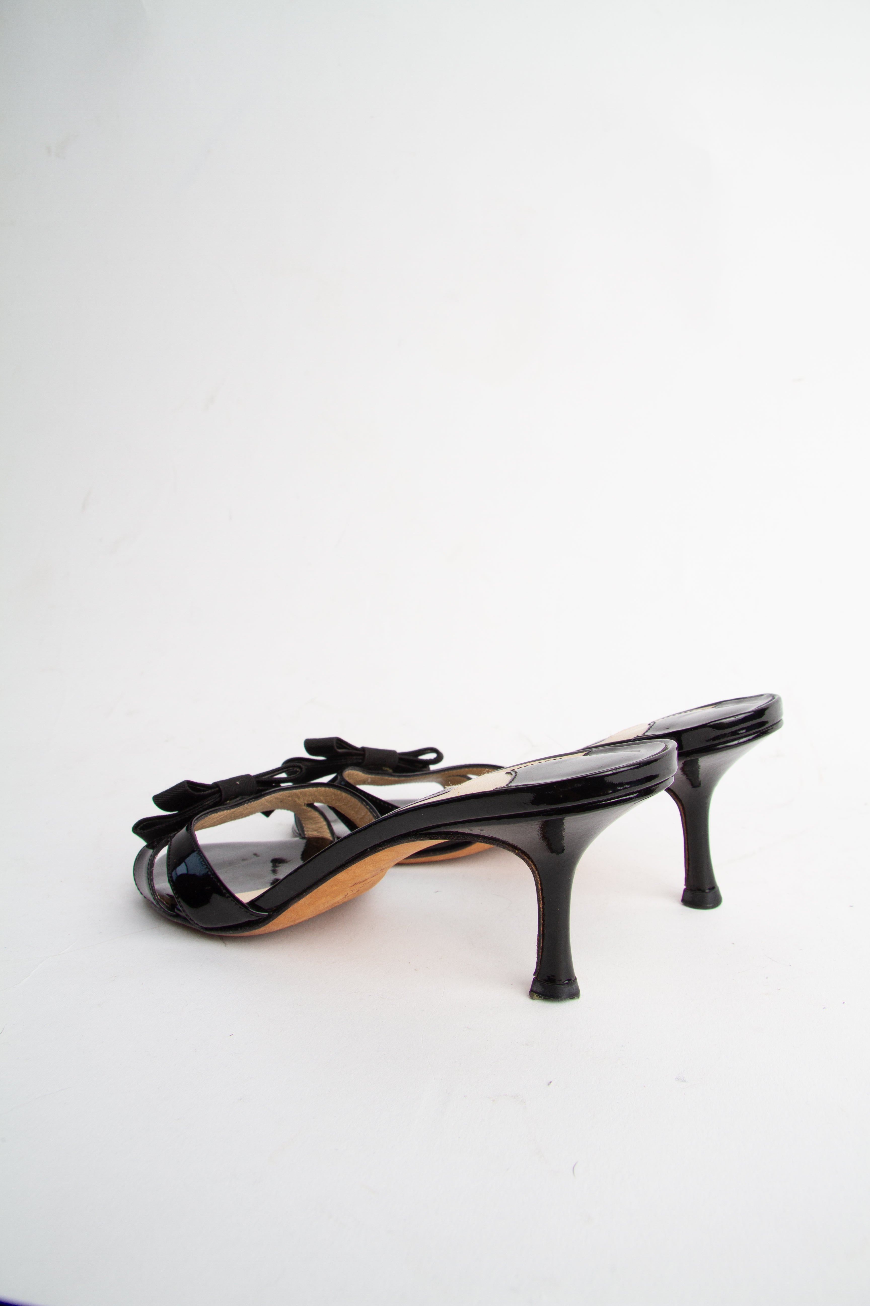 Jimmy Choo 2000s Size 37.5 Bow Detail Kitten Heels | Y2K Designer Heels Shoes