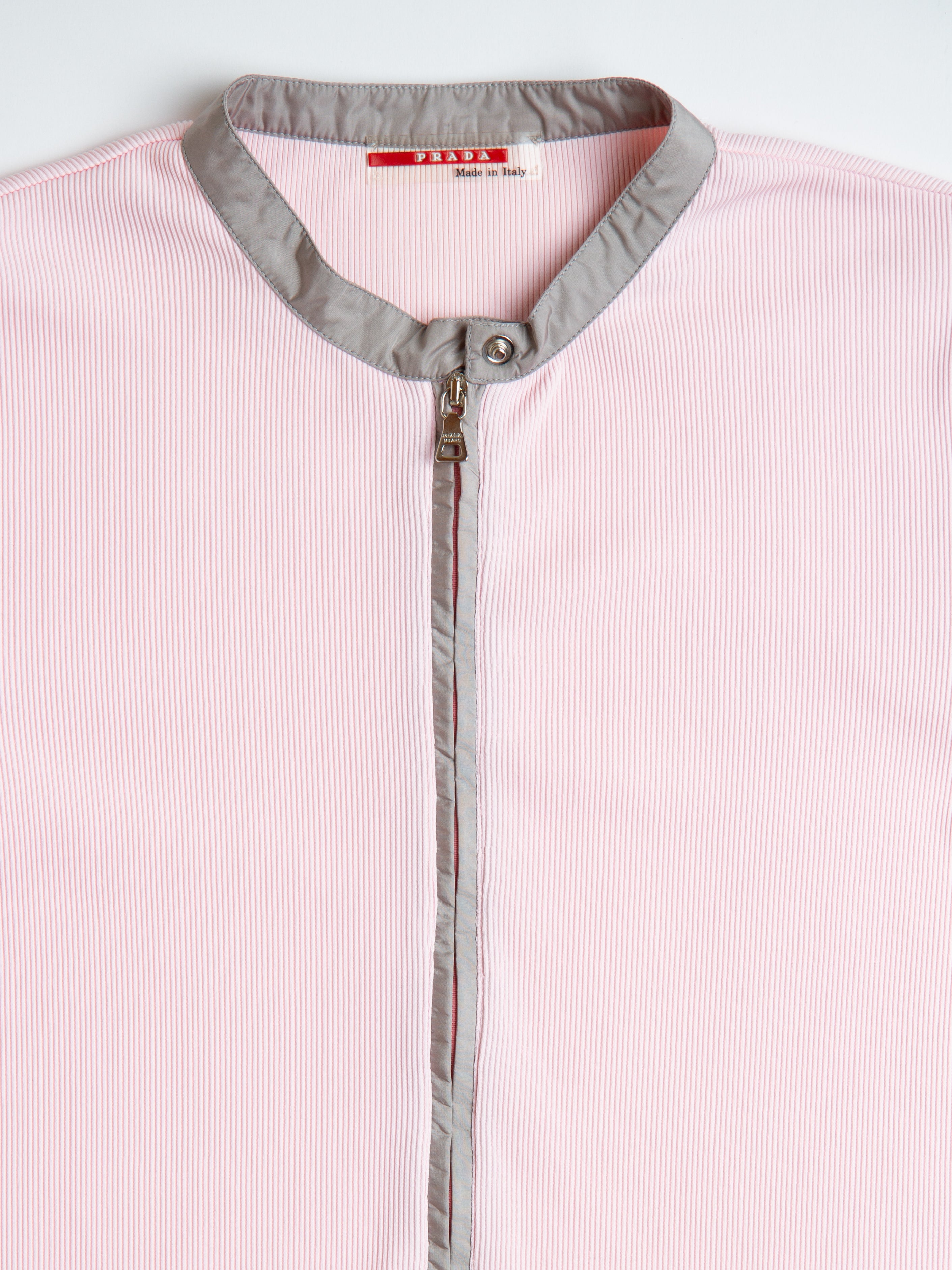 Vintage Prada Sport Pink Long Sleeve Zip Up Nylon Top