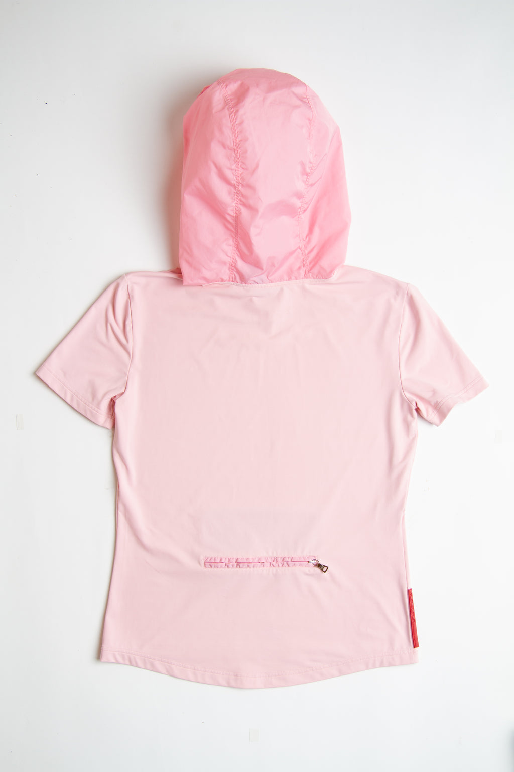 Vintage Prada Sport Pink Short Sleeve Top With Hood