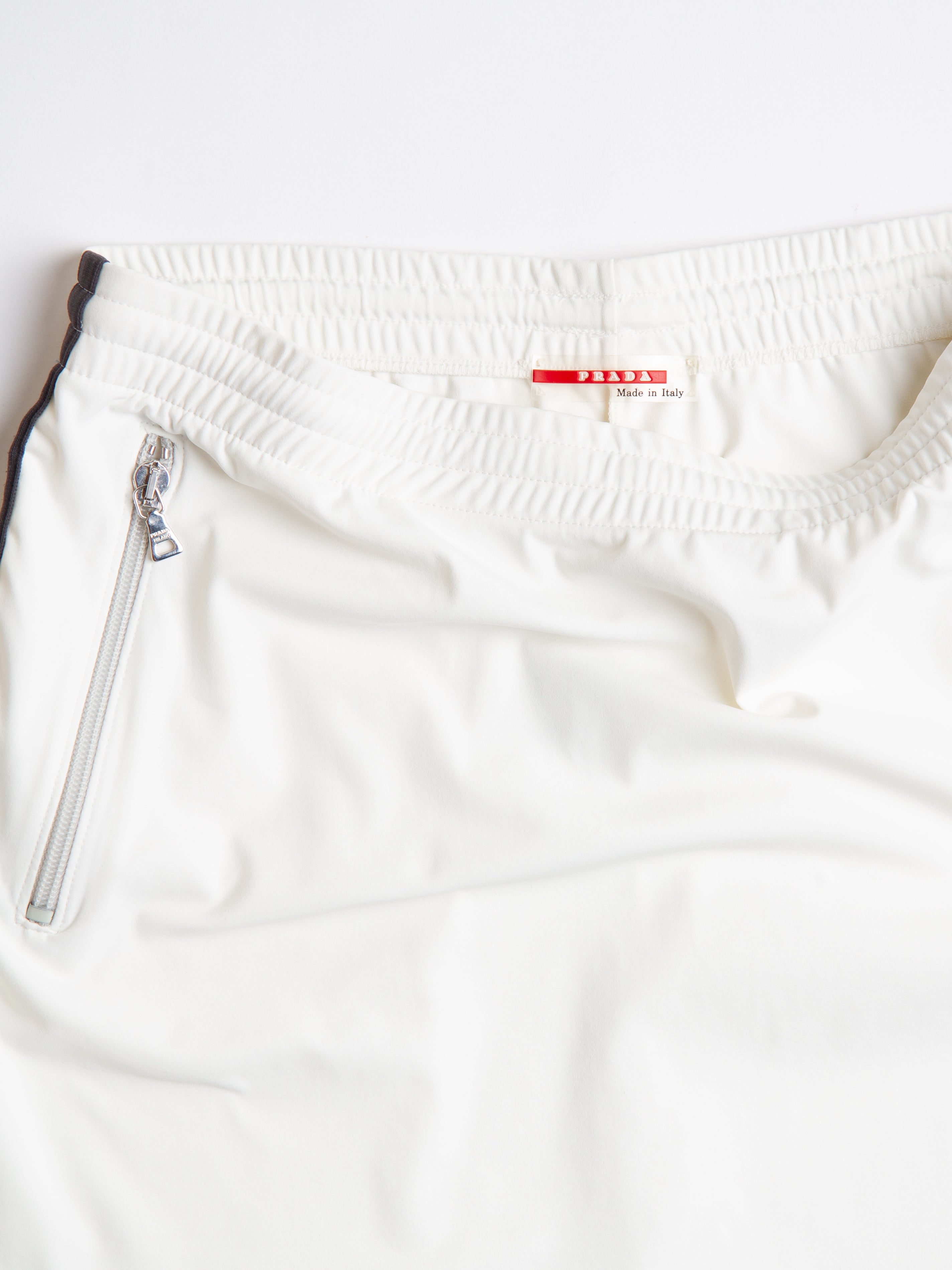 Vintage Prada Sport White Striped Top Skirt Set