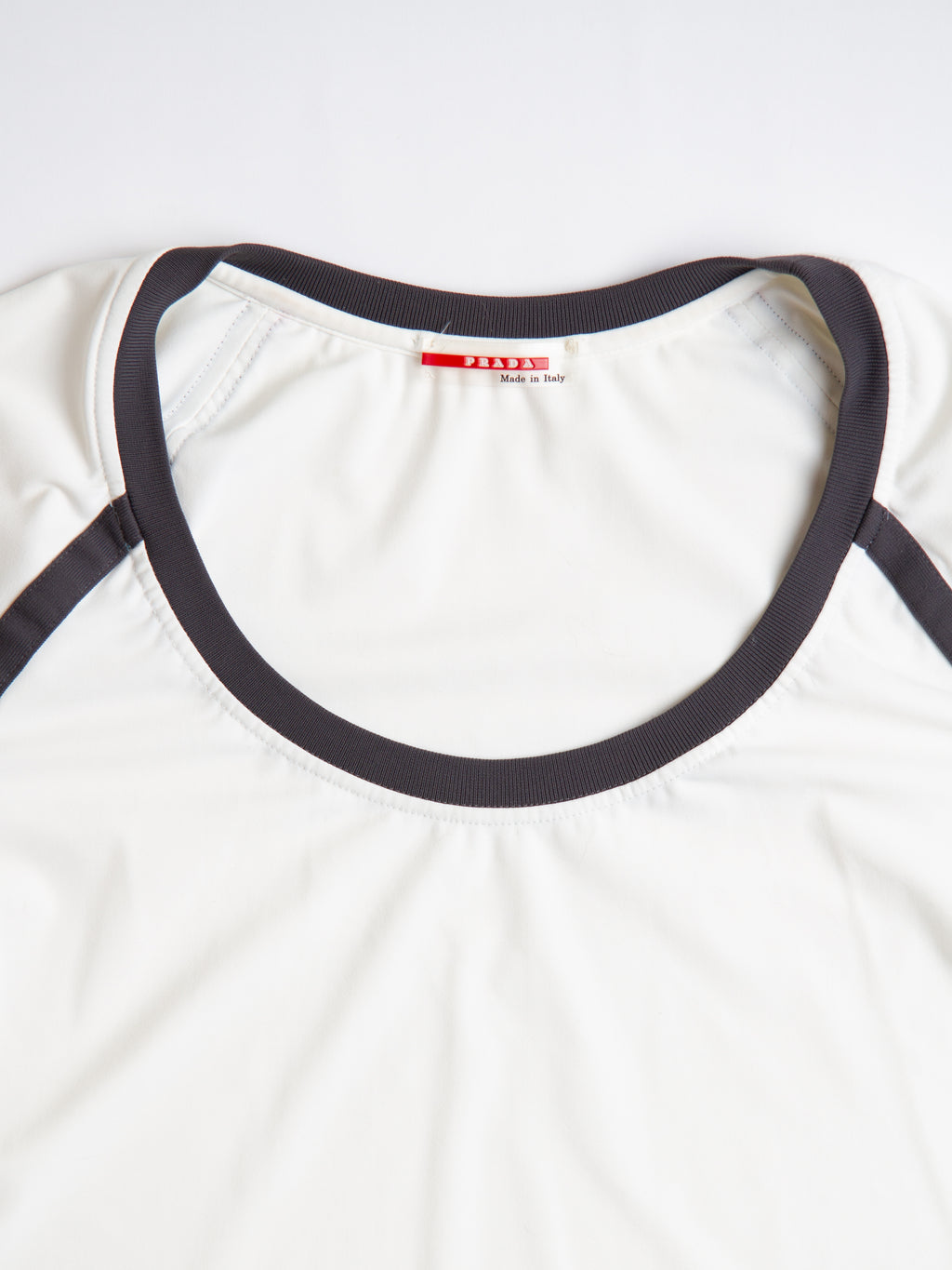 Vintage Prada Sport White Striped Top Skirt Set