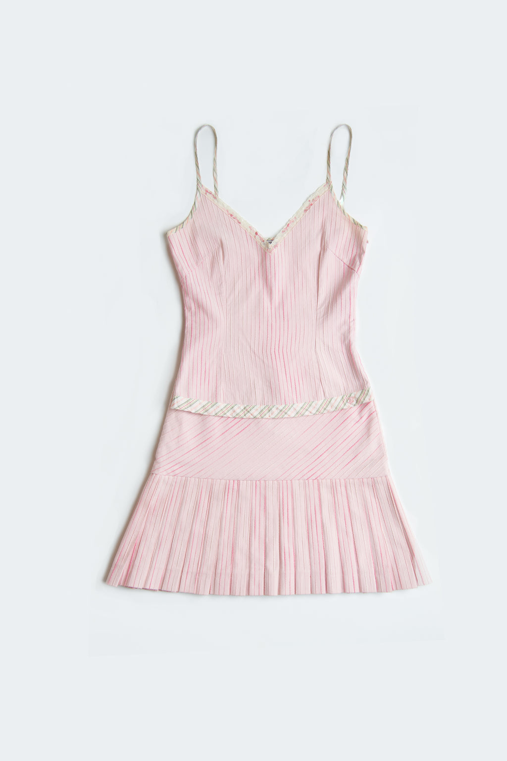 Chanel Spring Pink Camisole Pleated Skirt Set, 2003