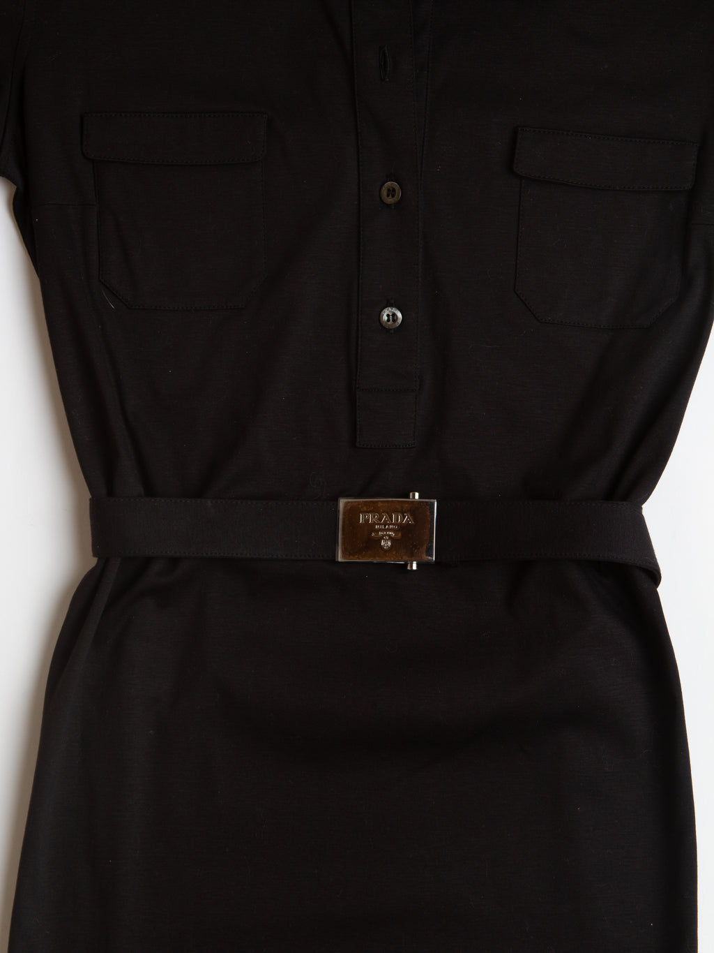 Vintage Prada Sport Buckled Short Sleeve Utility Dress Size Medium