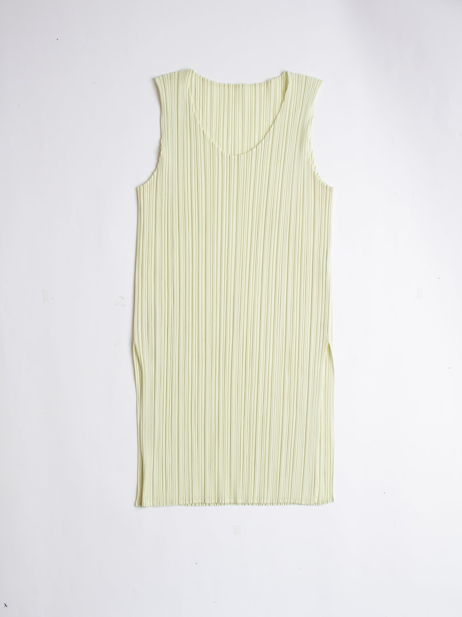 Issey Miyake Pleats Please Yellow Side Slit Tunic