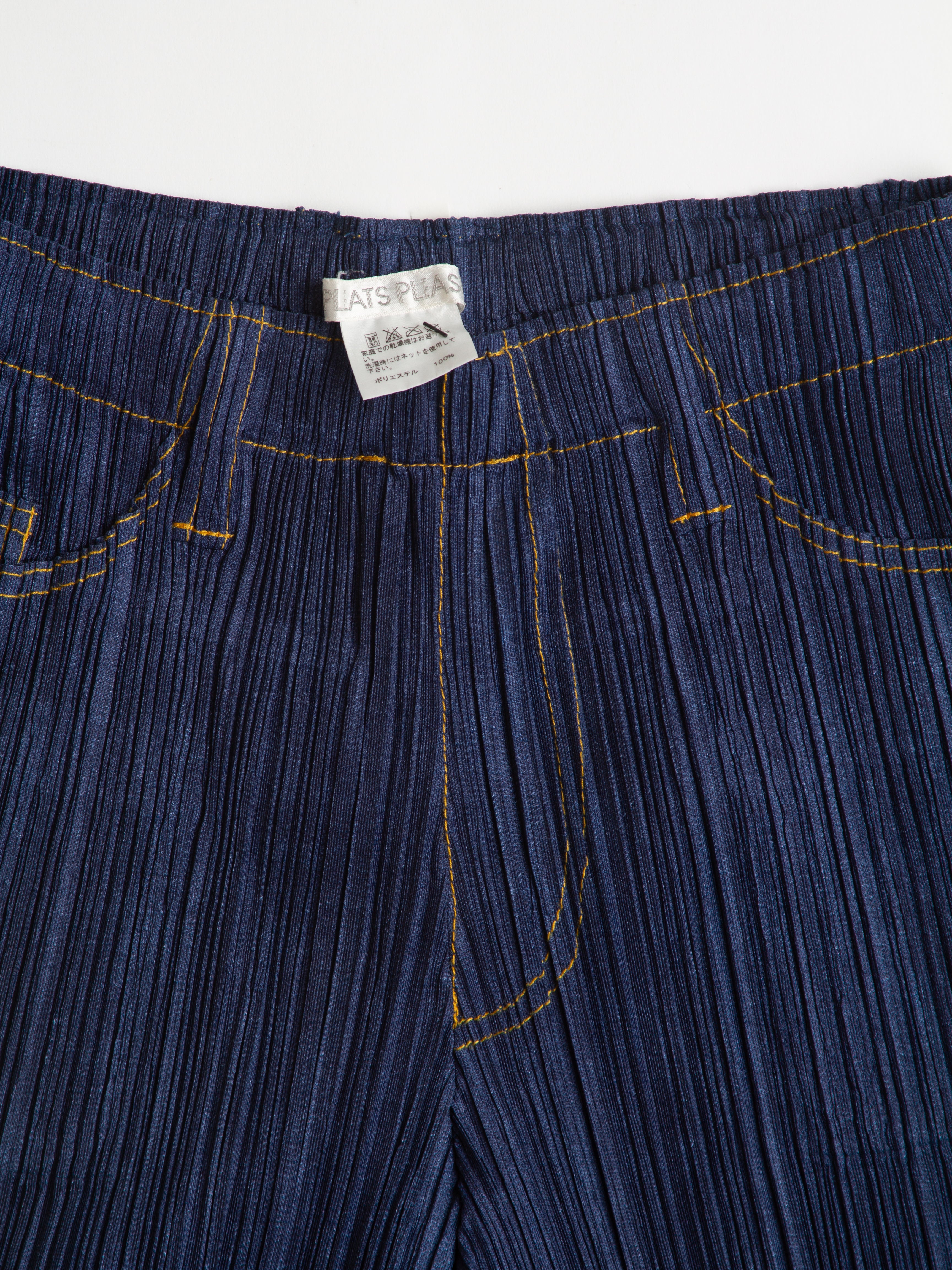 Issey Miyake Pleats Please Denim Pattern Pants Size 2