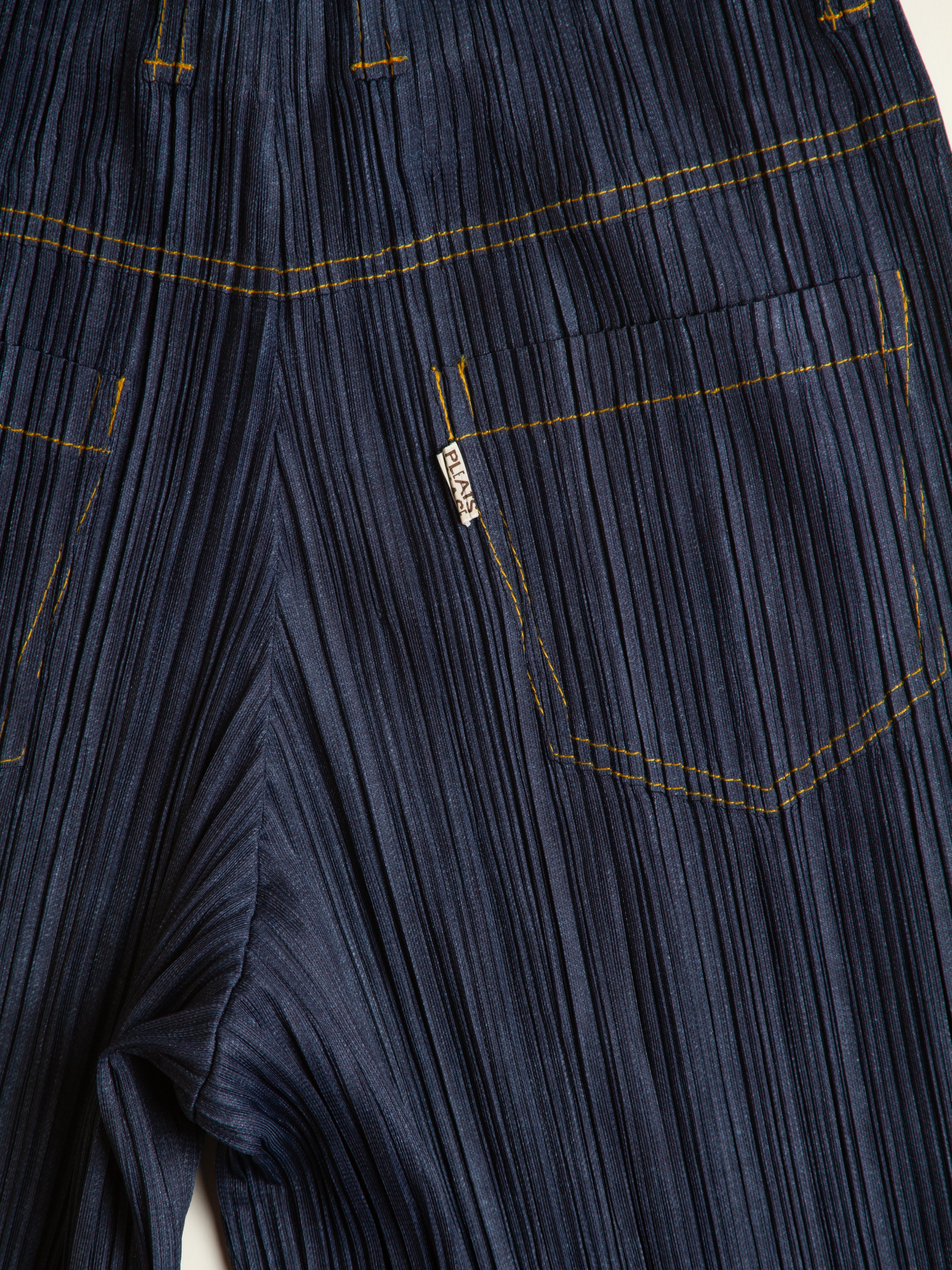 Issey Miyake Pleats Please Denim Pattern Pants Size 2