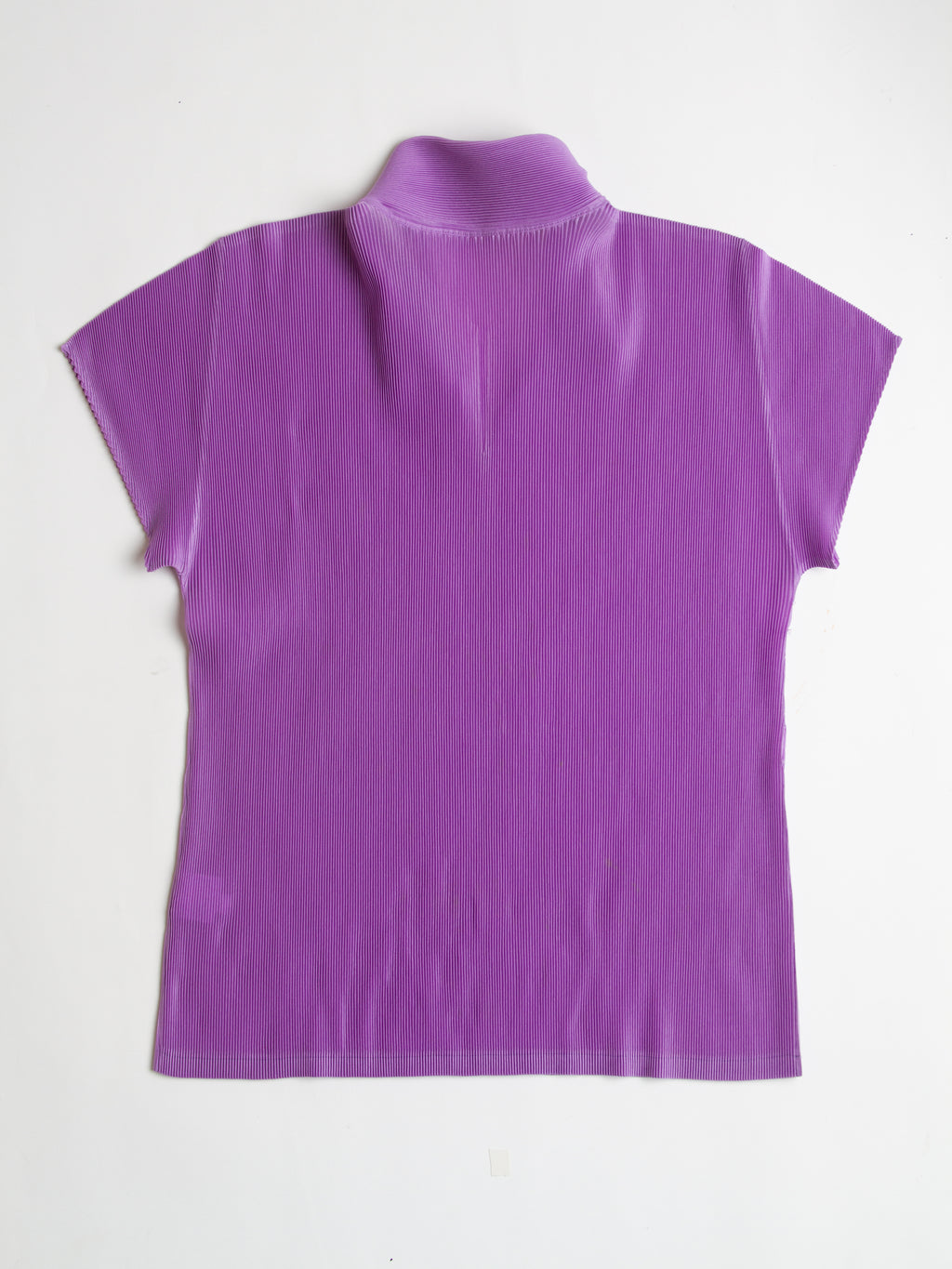 Issey Miyake Pleats Please Purple V Neck Short Sleeve Top Size 2