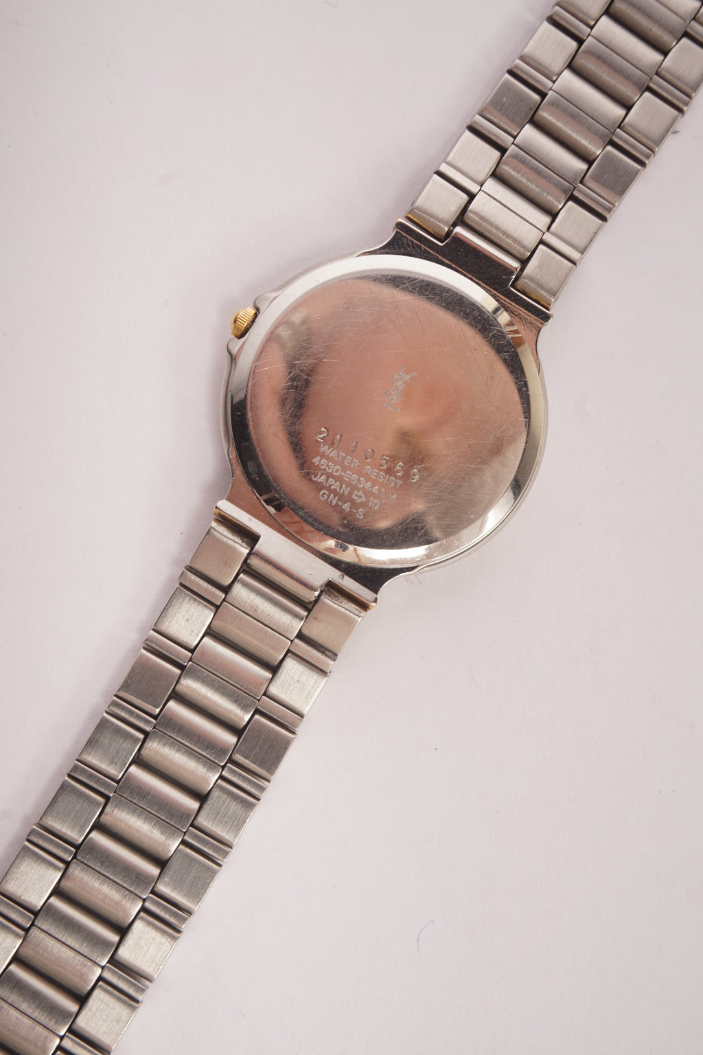 Yves Saint Laurent Blue Dial Two Tone Quartz Watch