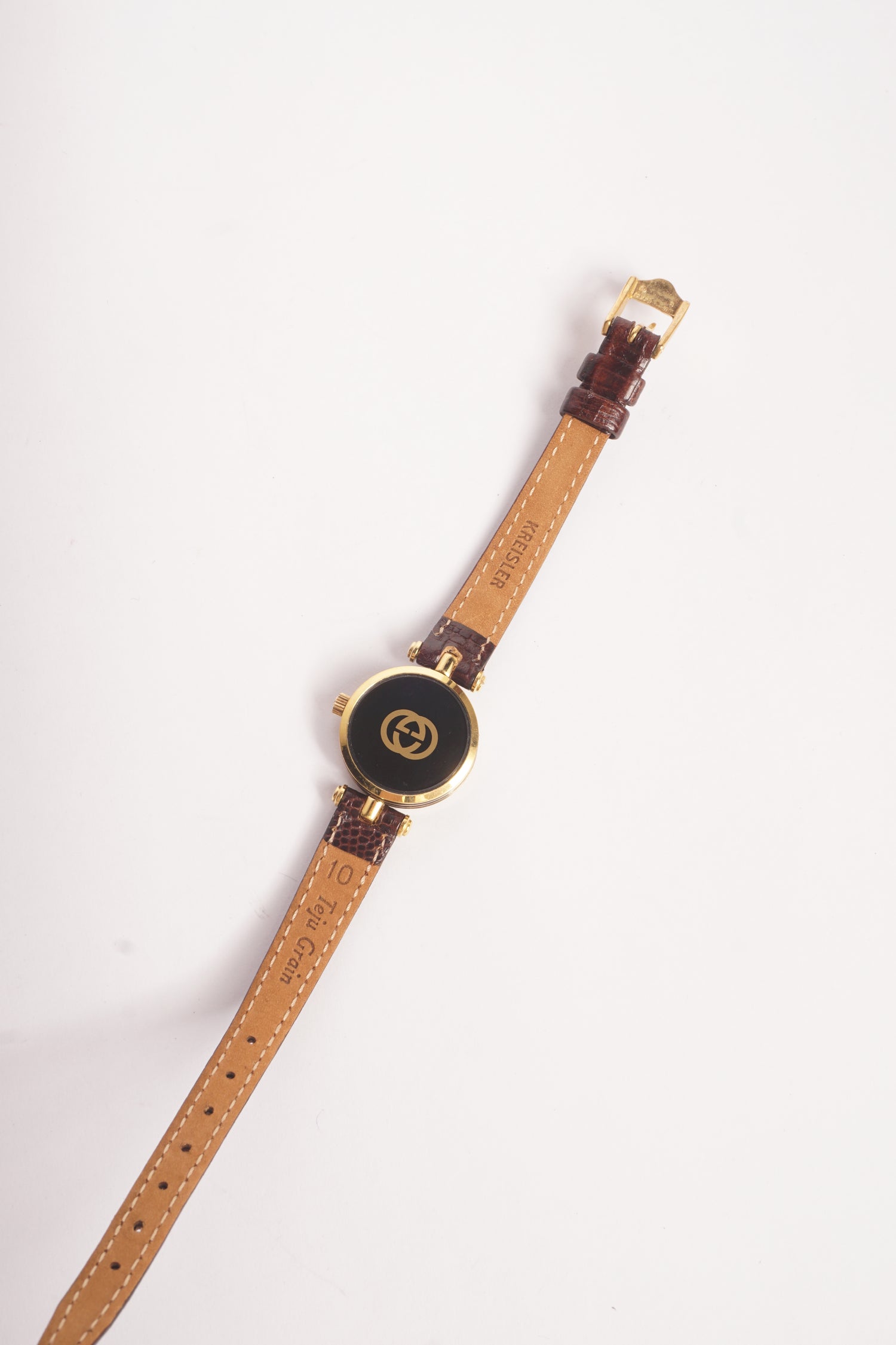 Gucci Gold Black Quartz 2000L Watch